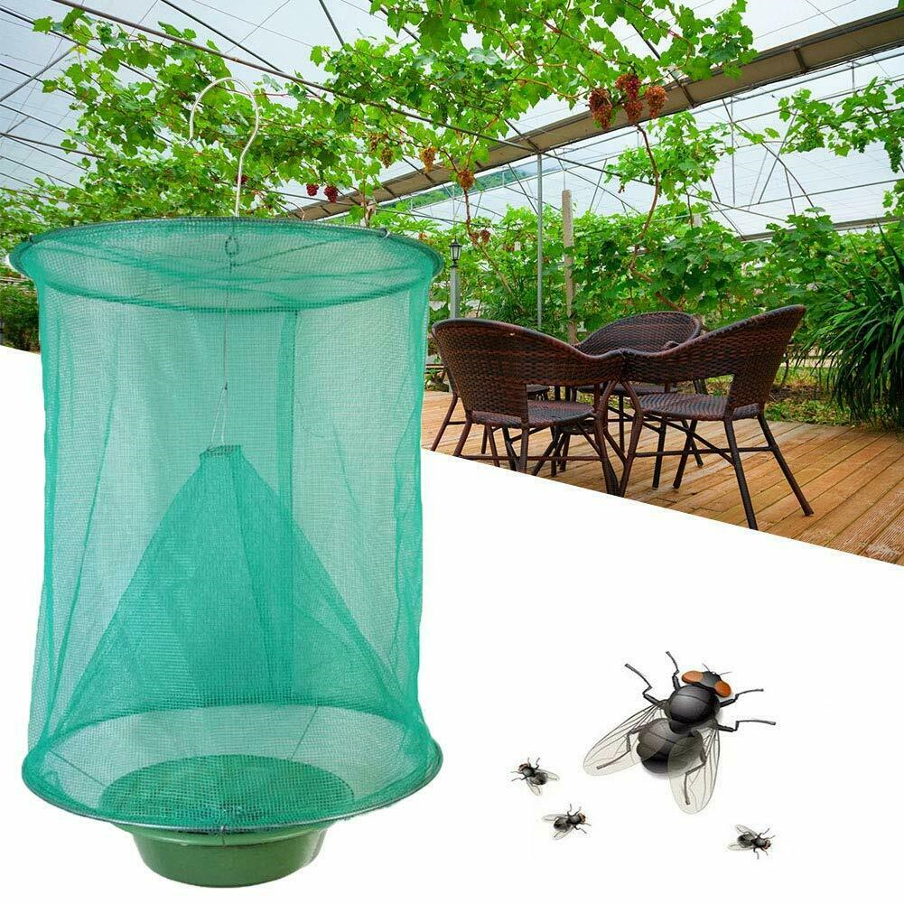 Lohoms Ranch Fly Traps, 100 Packs Outdoor Fly Trap Catcher Killer Bug Pest Cage Net, Reusable Hanging Fly Trap, For Horses