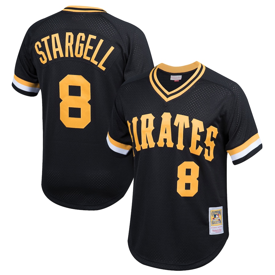 Willie Stargell Pittsburgh Pirates Mitchell&Ness Youth Cooperstown Collection Mesh Batting Practice Jersey Black