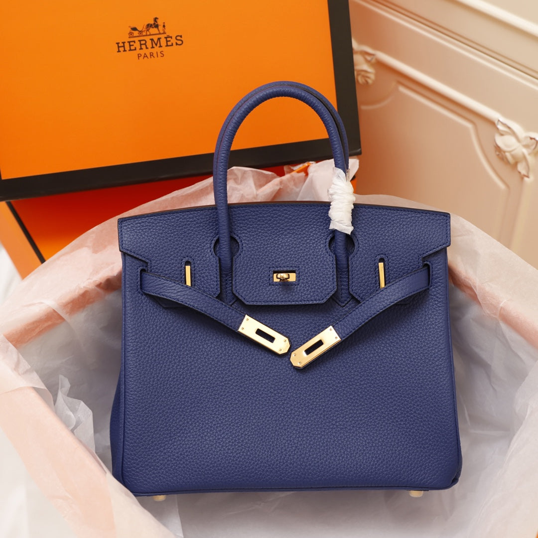 Hermes Birkin Bag 35 Navy Togo Gold Hardware