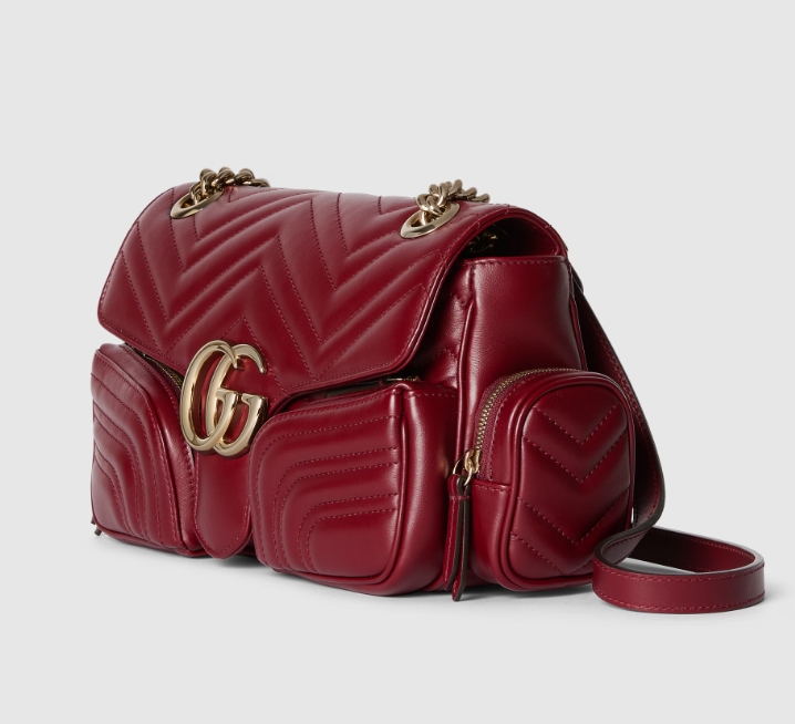 GG MARMONT SMALL MULTI-POCKET BAG-Red-795228