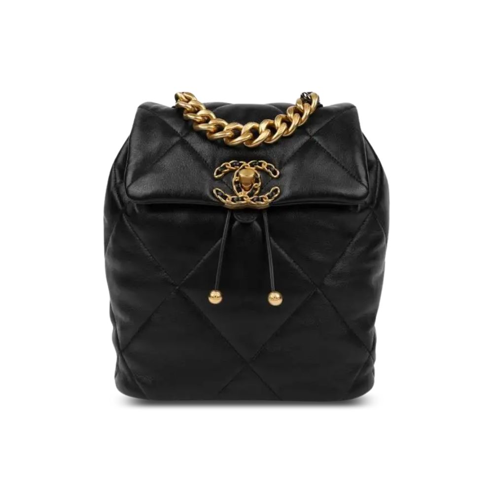 Chanel 19 Backpack Black Quilted Lambskin 26cm