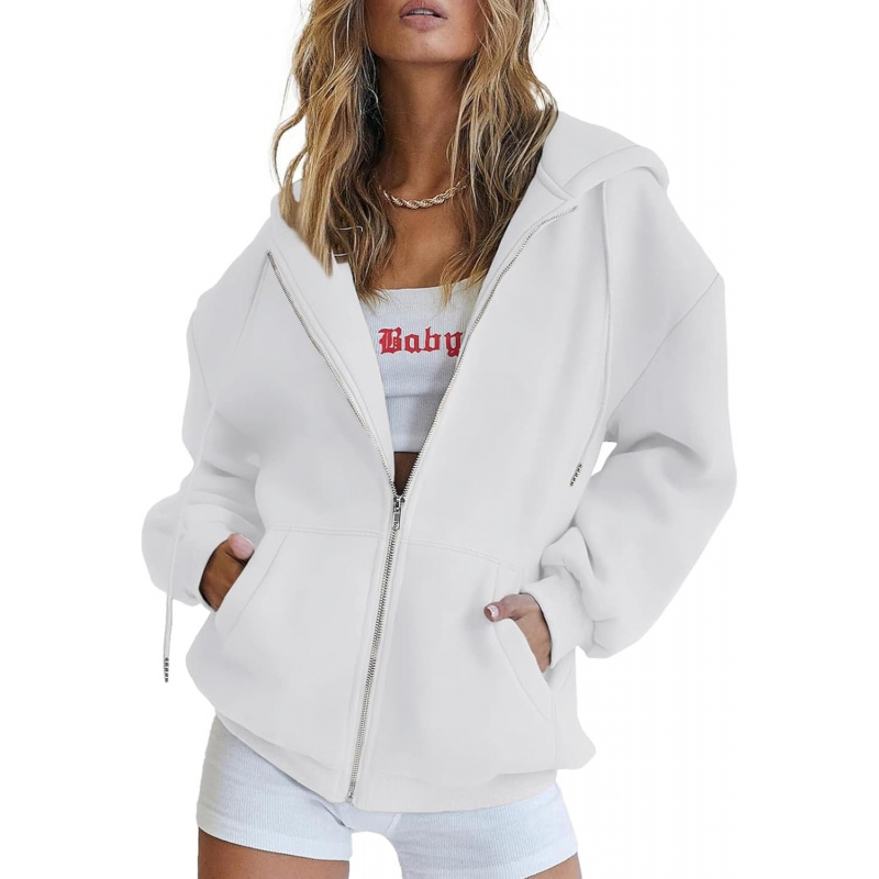 Women's 2026 Spring Zip Up Y2K Hoodies Casual Long