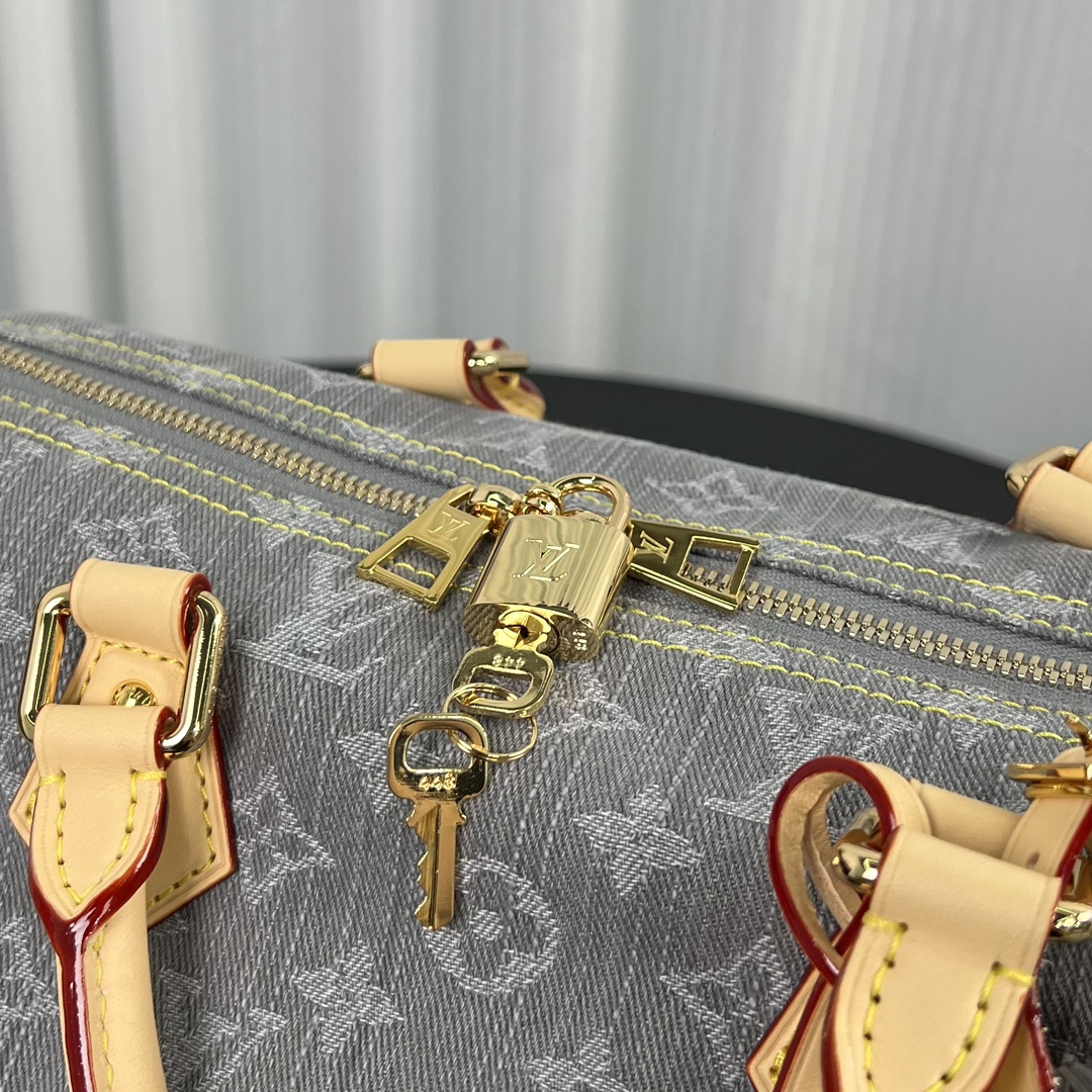 Louis Vuitton LV Speedy Soft 30 Monogram Denim Bag in Grey 30cm/ 11.8 in