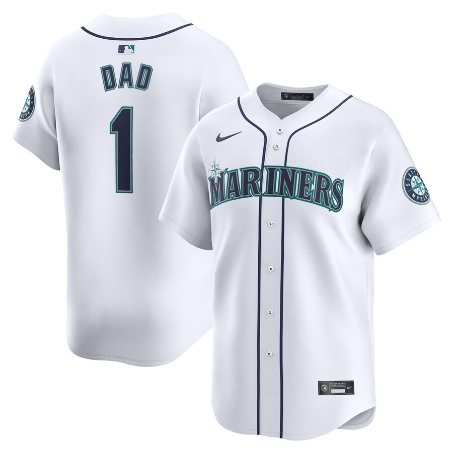 Seattle Mariners #1 Dad Home Limited Jersey White