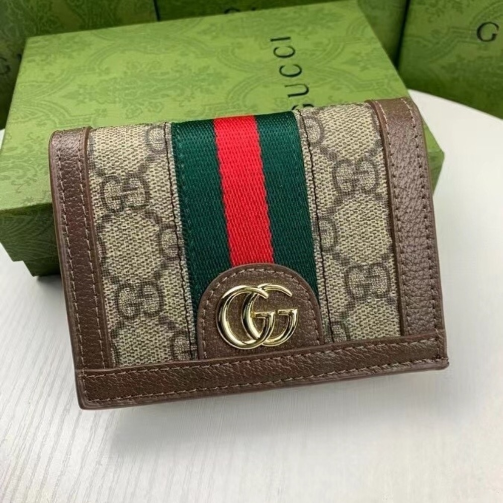 Gucci Ophidia Card Case Wallet Gg Supreme Brown 11Cm 523155 96Iwg 8745