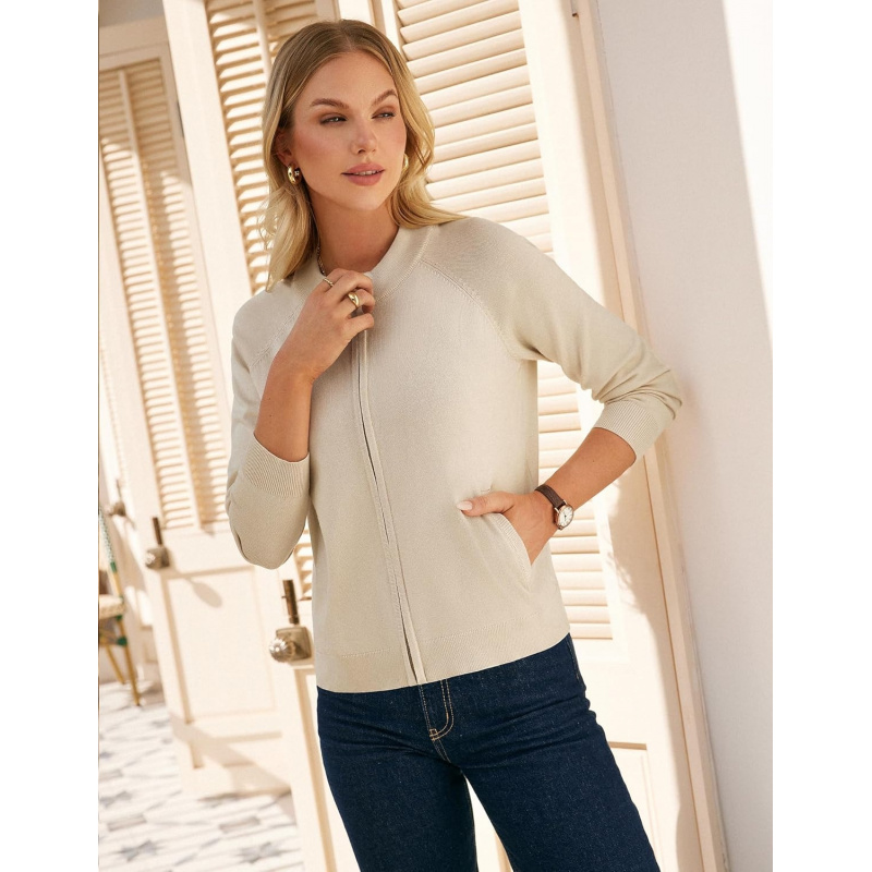 Women's Long Sleeve Zip Up Cardigan Sweaters