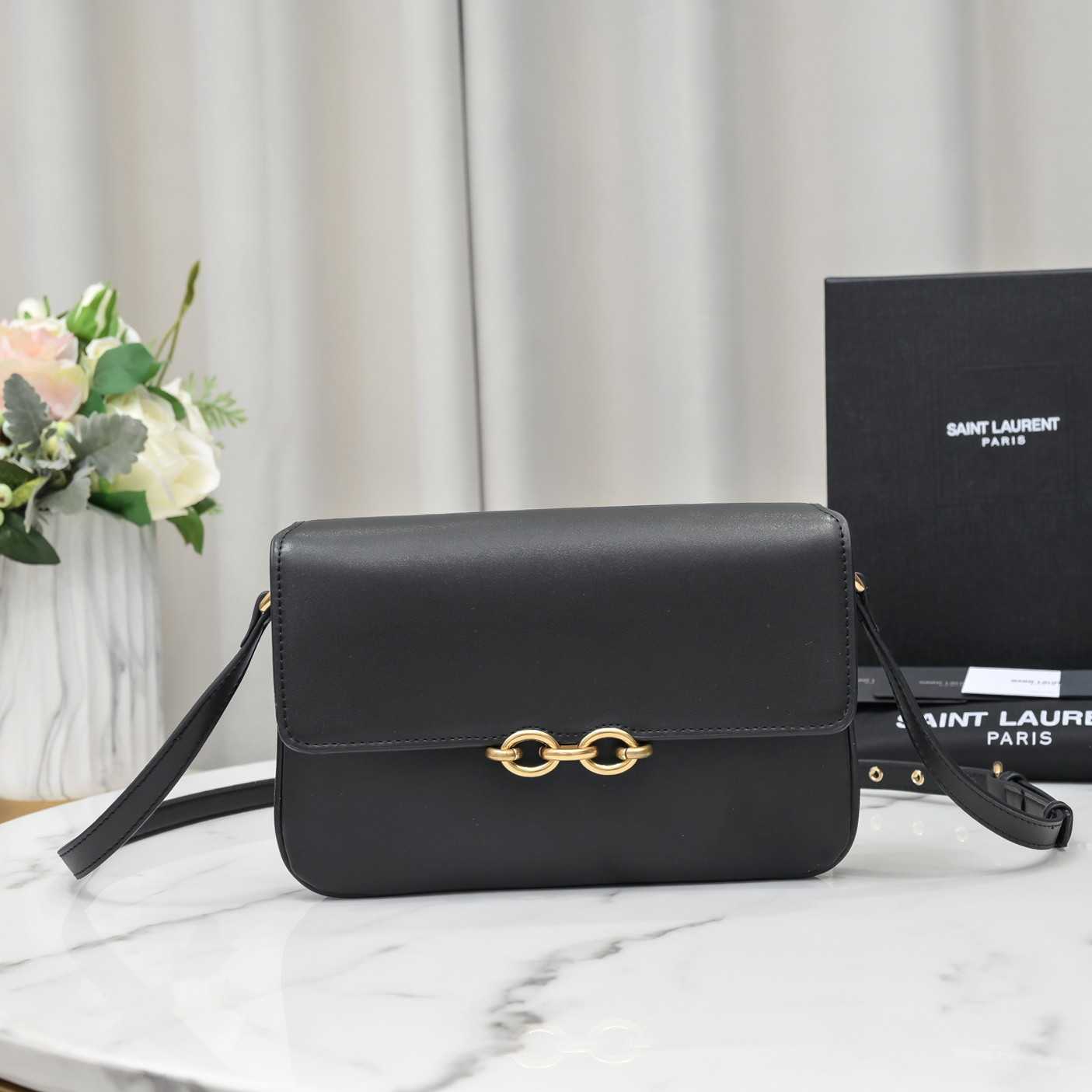 Saint Laurent Le Maillon Satchel In Smooth Leather Black