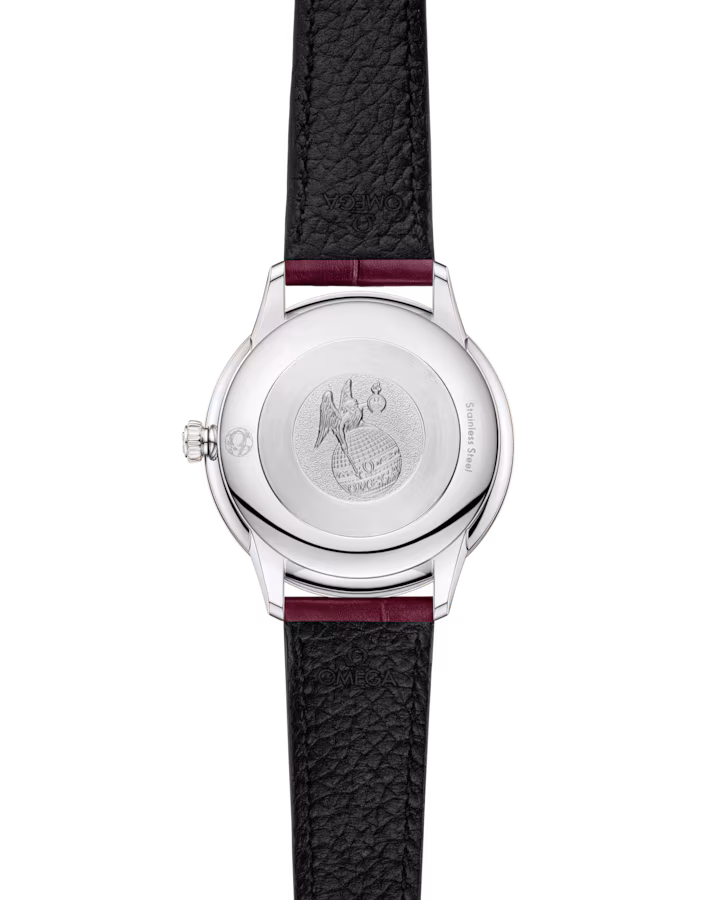 Omega De Ville Prestige 27.5 mm Red Dial Stainless Steel Strap 434.13.28.60.61.001