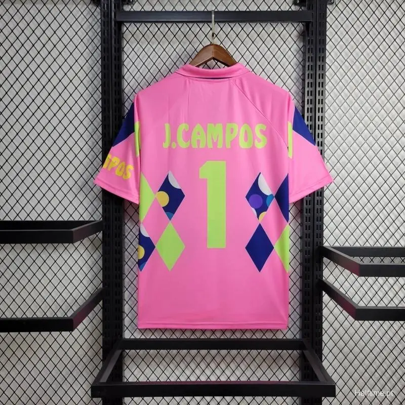 Retro 1992-93 Mexico Goalkeeper CAMPOS 1 Home Pink Football jersey retro