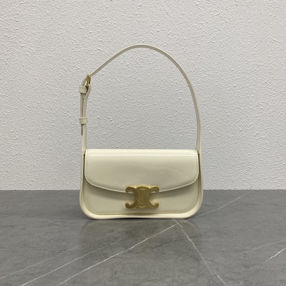 Celine-TERENCE patent cowhide leather shoulder bag