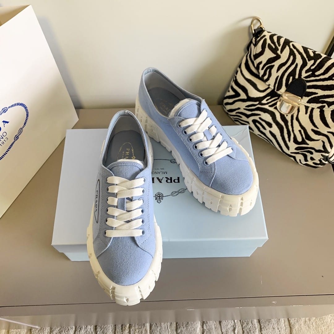 Prada Double Wheel Nylon Gabardine Sneaker Light Blue 1E260M3Lfxf0591F050