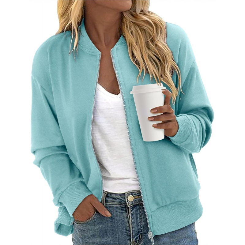 Women's Zip Up Jacket Casual Long Sleeve