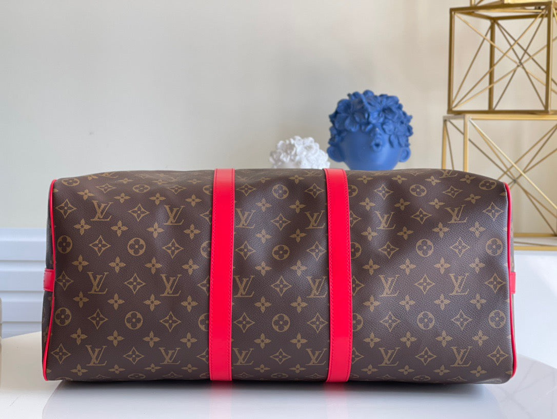 Louis Vuitton Keepall Bandouliere 50 Monogram Canvas Red 50cm LV M44740