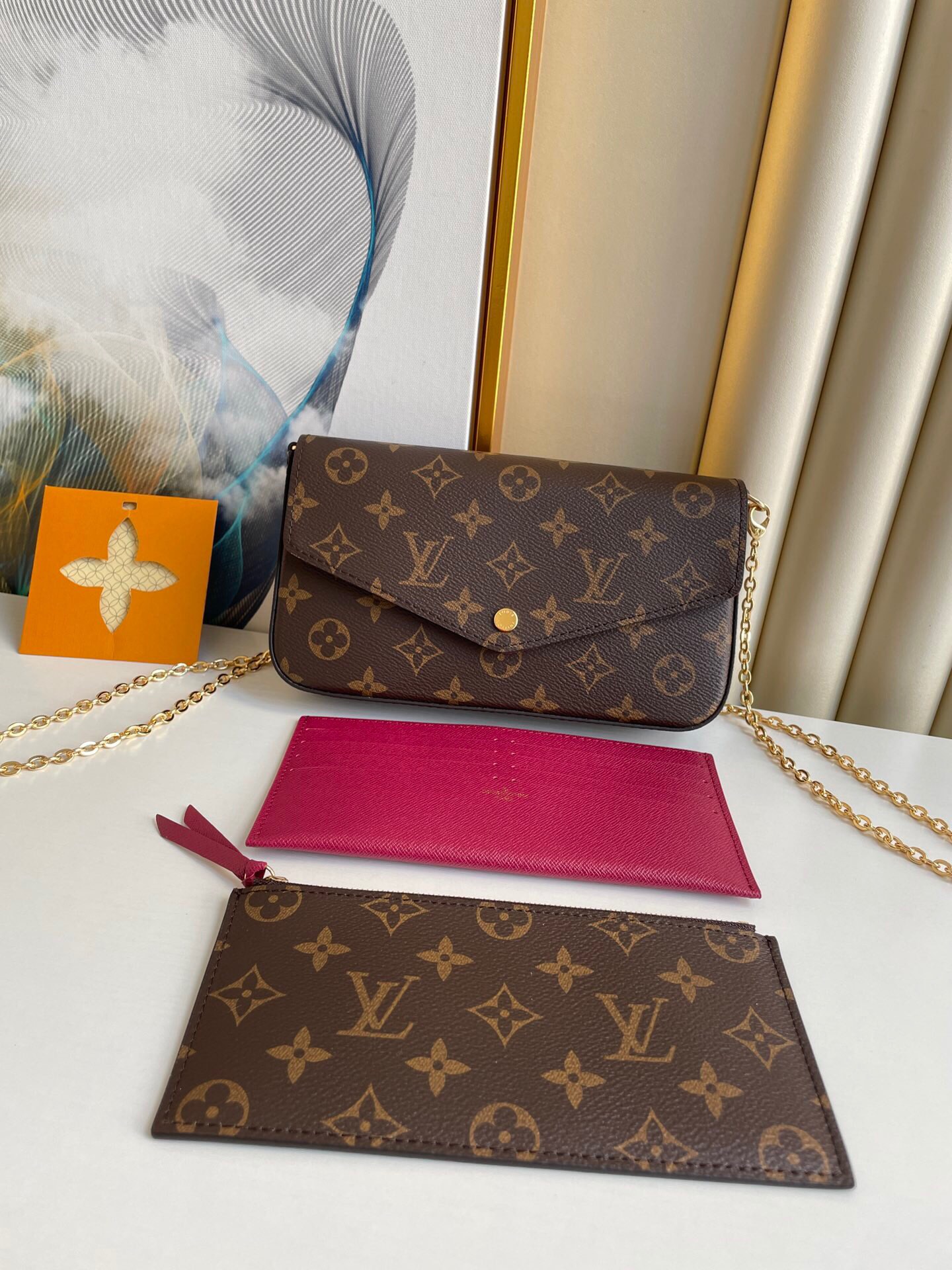 Louis Vuitton Félicie Pochette Lv Monogram Chain Bag Monogram 61276 21cm/8.3in