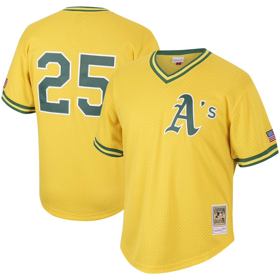 Mark McGwire Oakland Athletics Mitchell&Ness Cooperstown Collection Mesh Batting Practice Jersey Gold