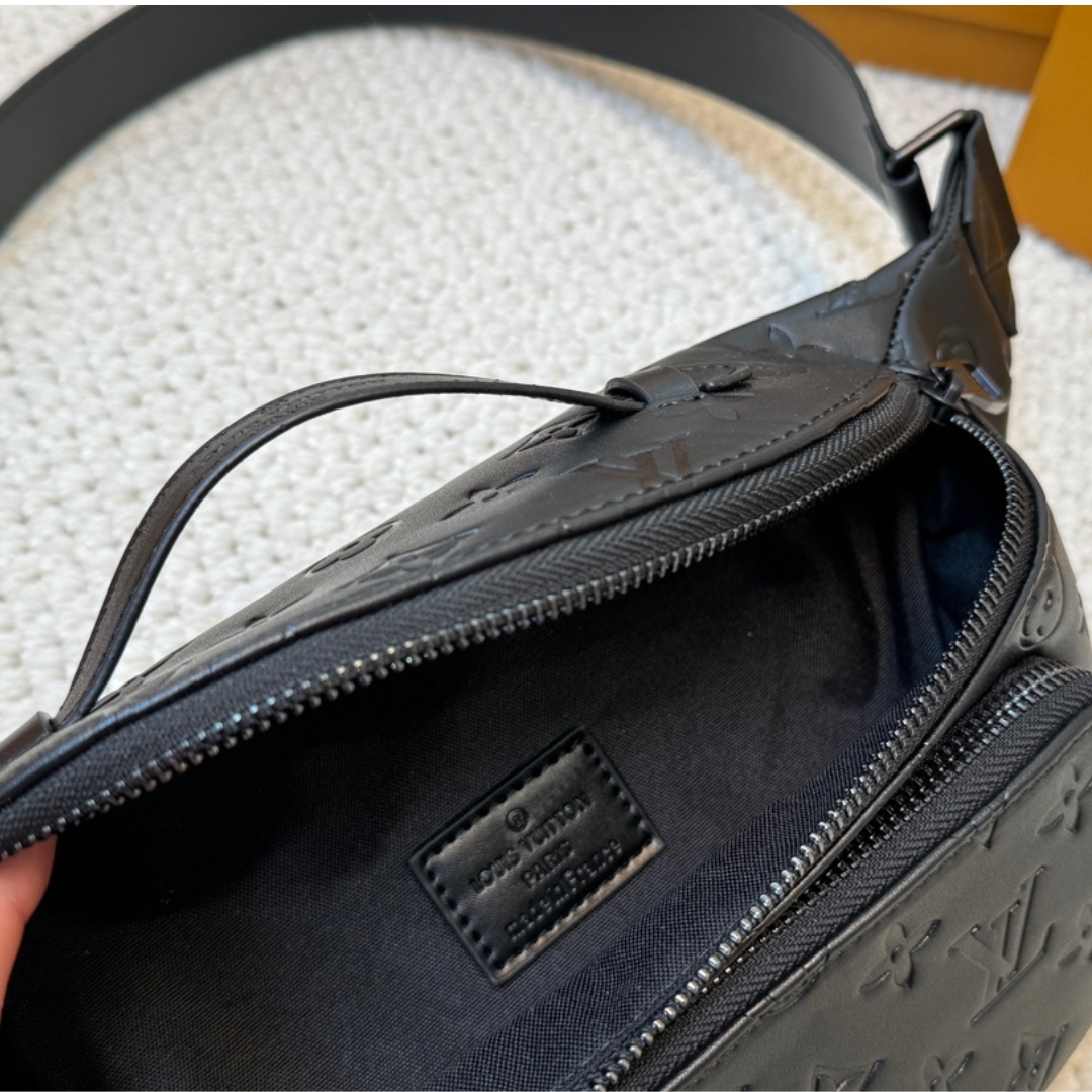 Louis Vuitton Rush Bumbag Monogram Shadow Calfskin Leather Black 31Cm M47058