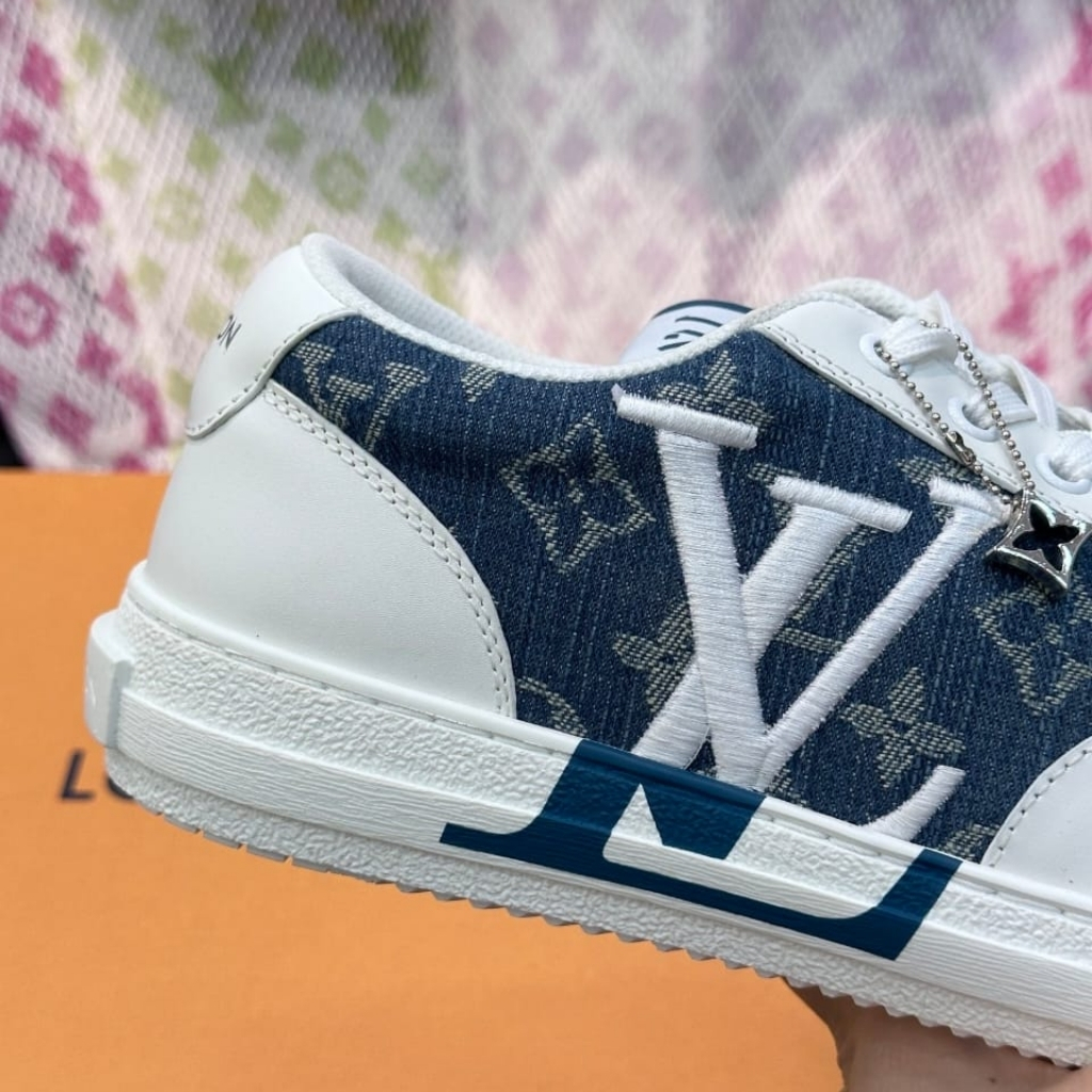 Louis Vuitton Charlie Trainers Monogram Denim White Blue 1AAW2G