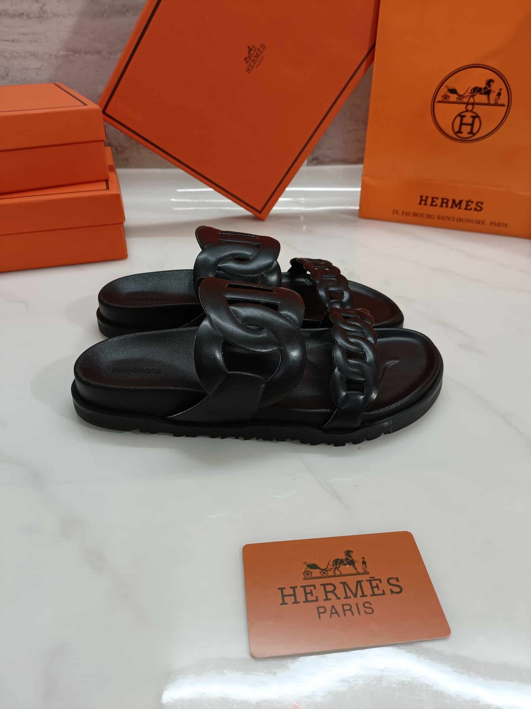Hermes Extra Sandal Black H222302Z 02350