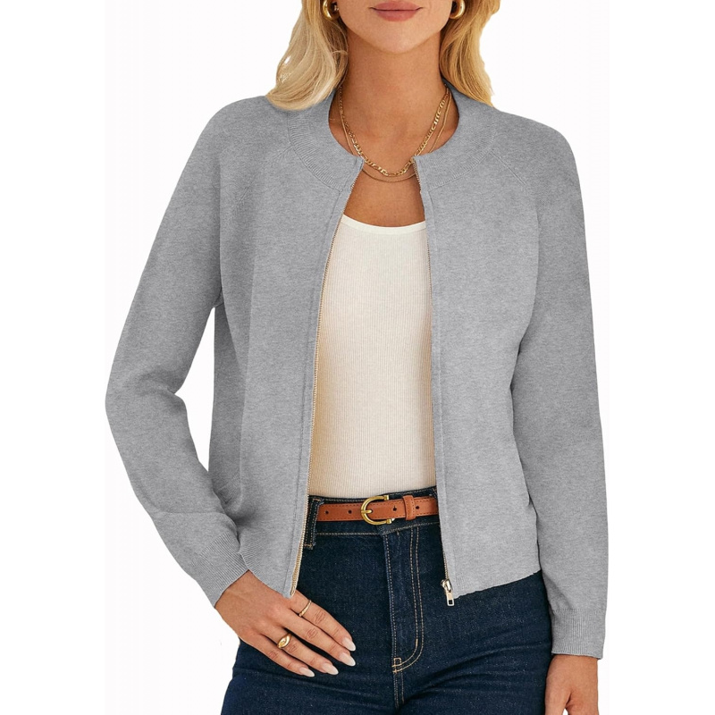 Women's Long Sleeve Zip Up Cardigan Sweaters