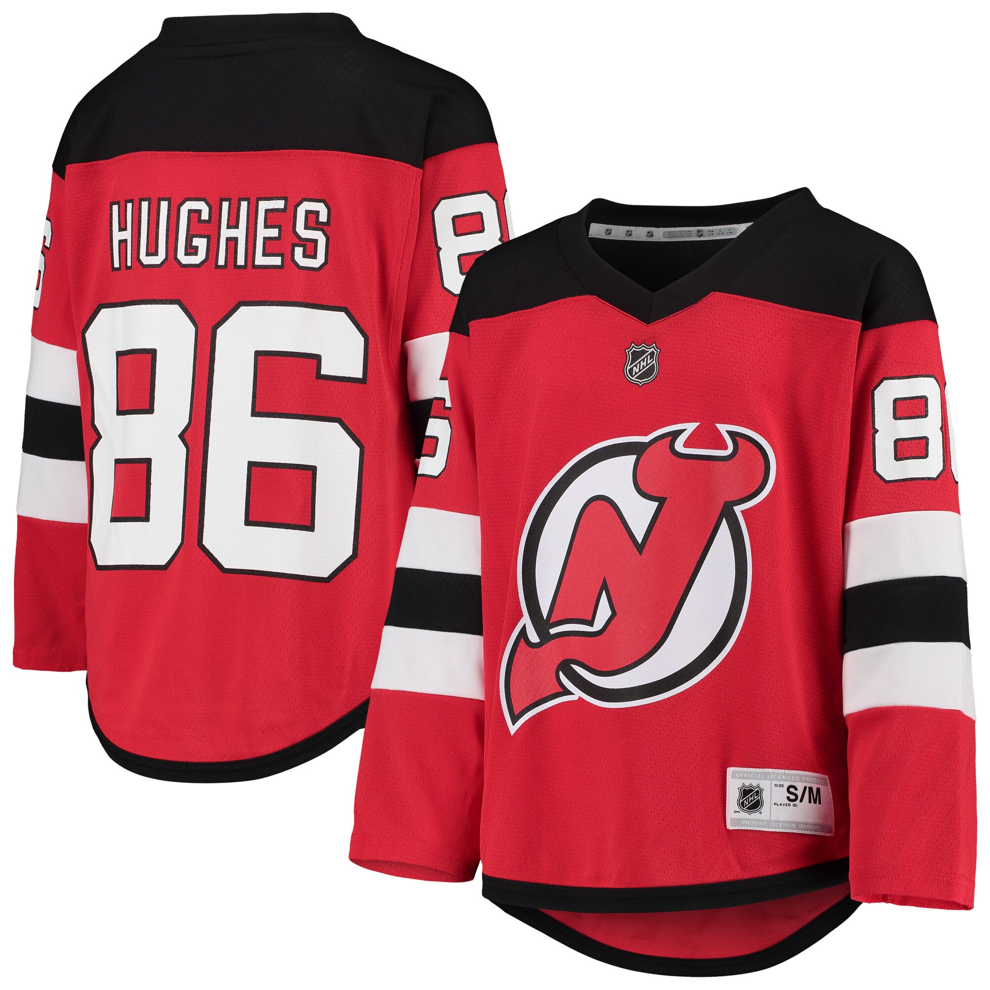 Jack Hughes New Jersey Devils Youth Home Player Replica Jersey – Red