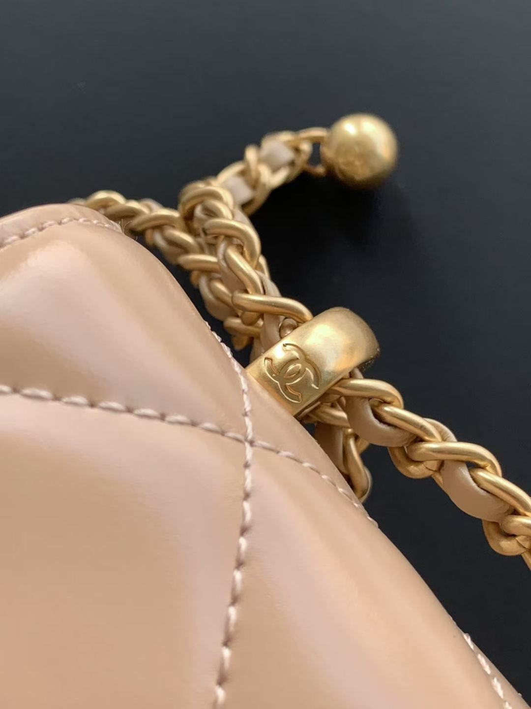 Chanel Calfskin Quilted Perfect Fit Flap Beige 22cm