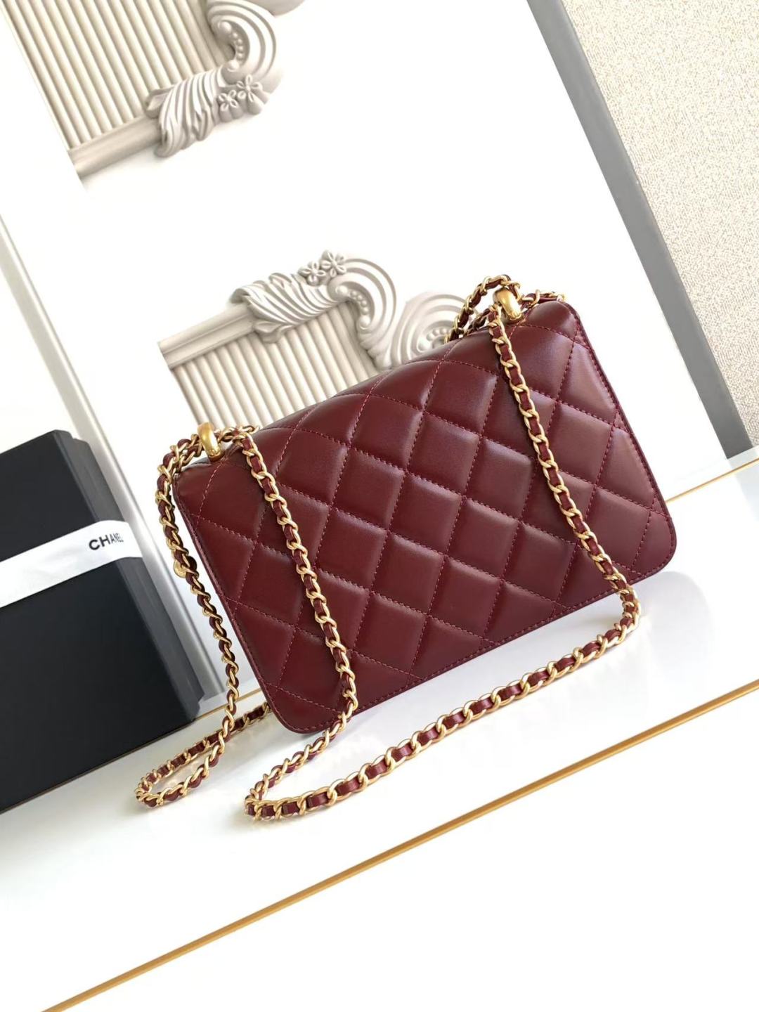 Chanel Calfskin Quilted Perfect Fit Flap Red 22cm