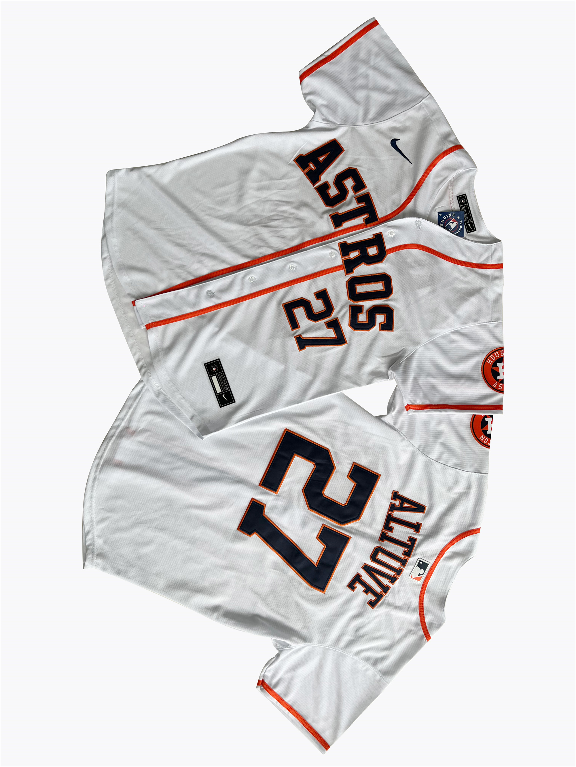 Men's Houston Astros 27# Jose Altuve White Home Limited Player Jersey