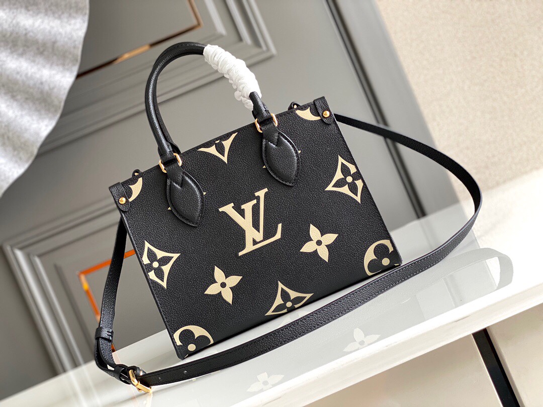Louis Vuitton Sac À Main On The Go Pm Noir Beige M45659 25cm