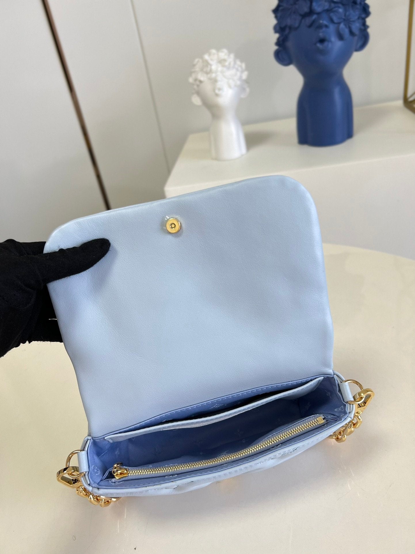 Louis Vuitton Wallet On Strap Bubblegram Blue