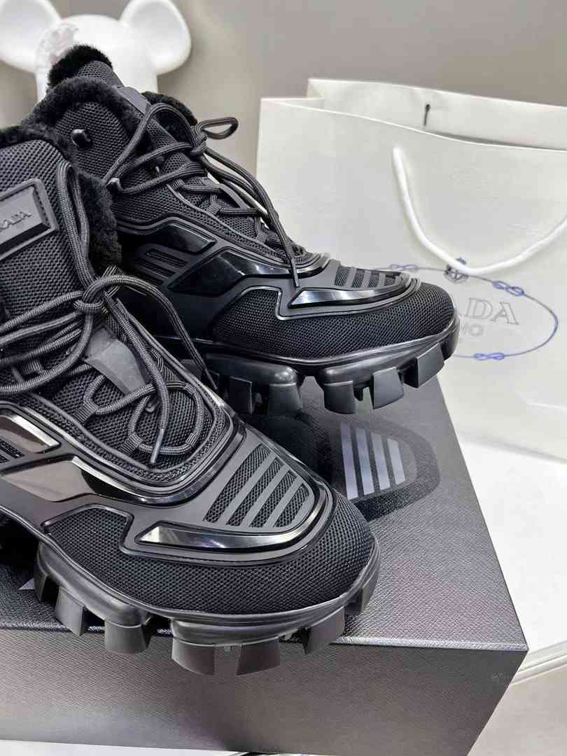 Prada Cloudbust Thunder High Top Sneakers Black