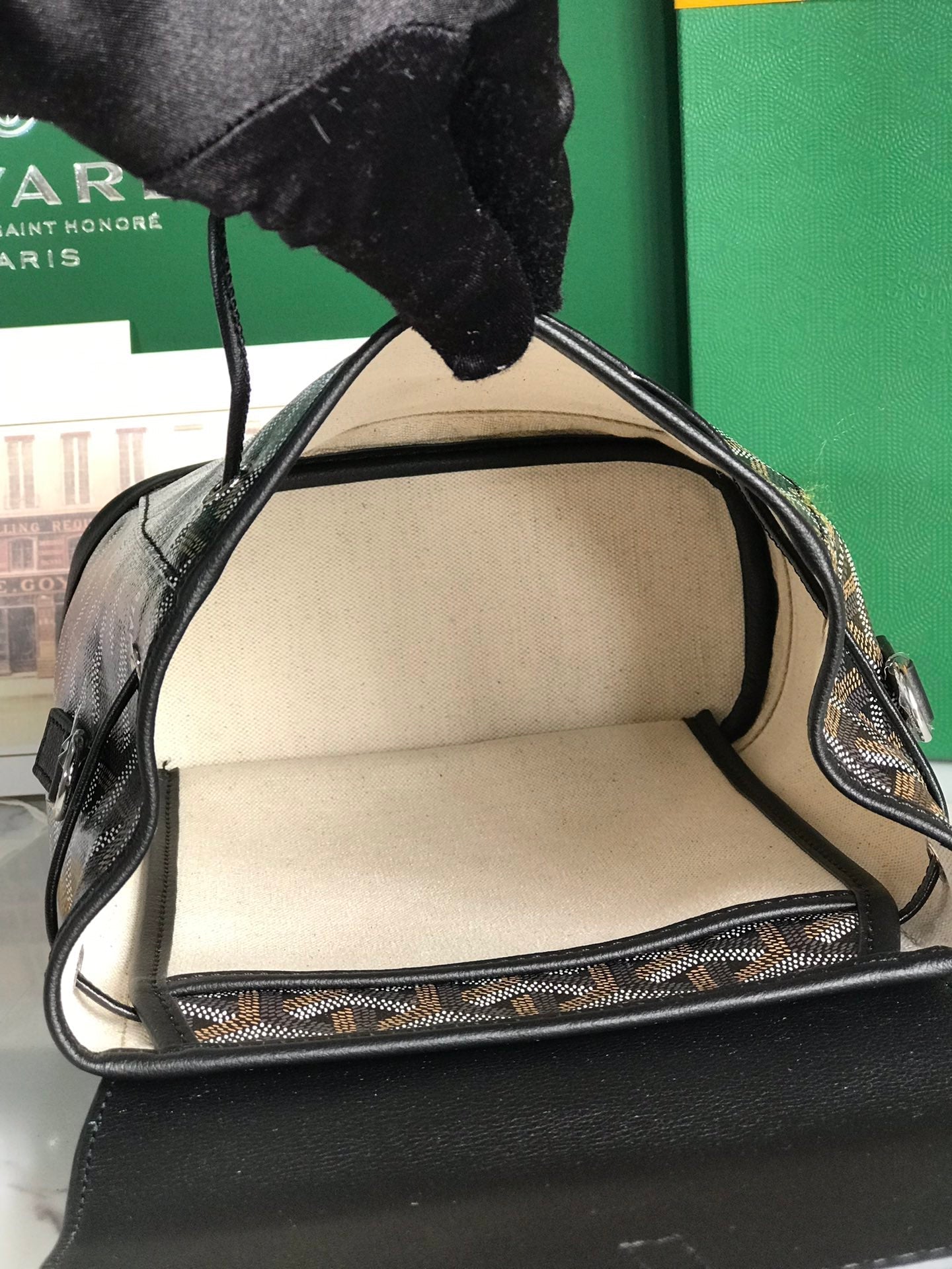 Goyard Alpin Mini Backpack 21cm Black Lambskin And Goyardine Canvas