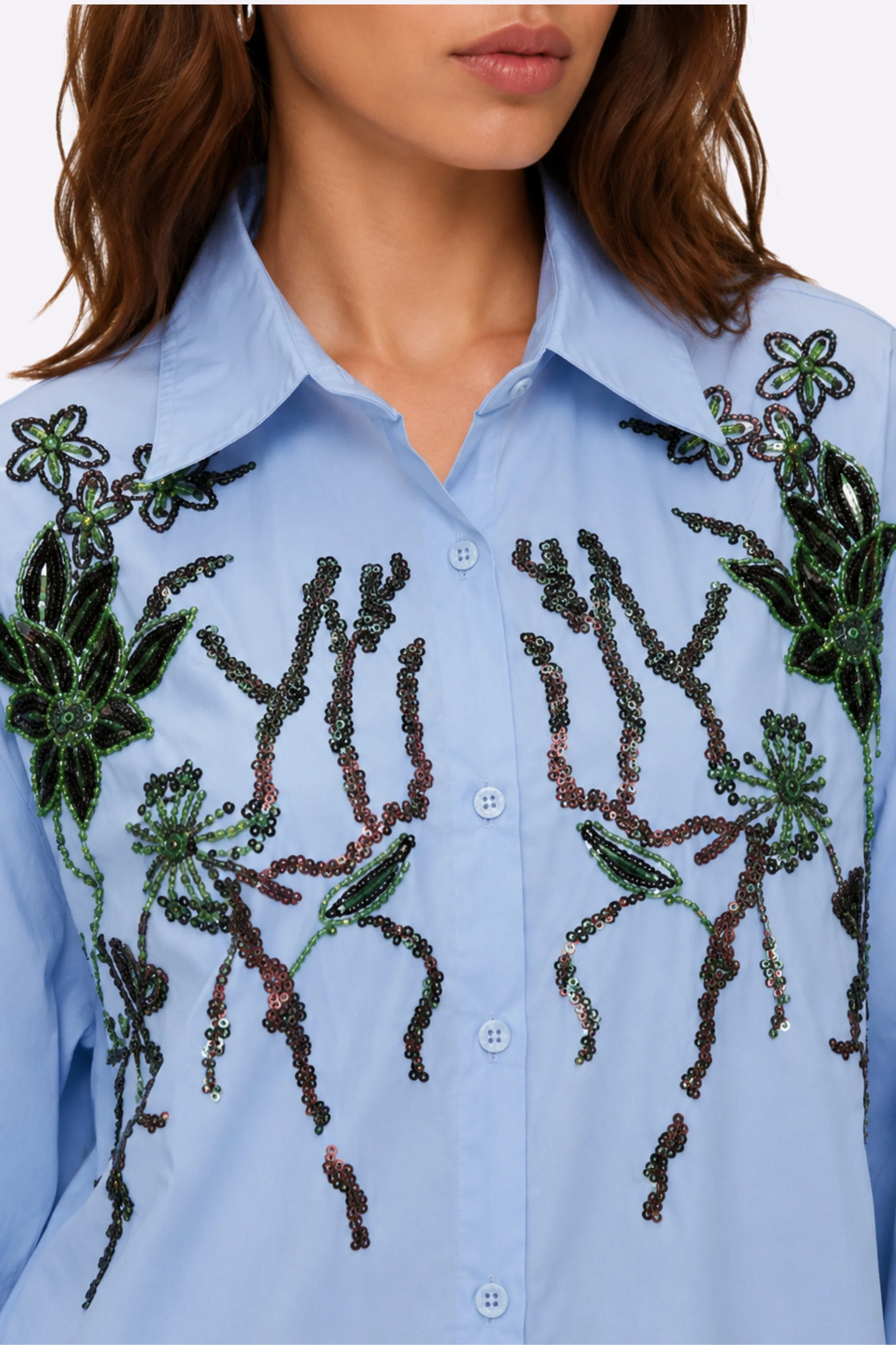 Blue Meadow Embellished Shirt