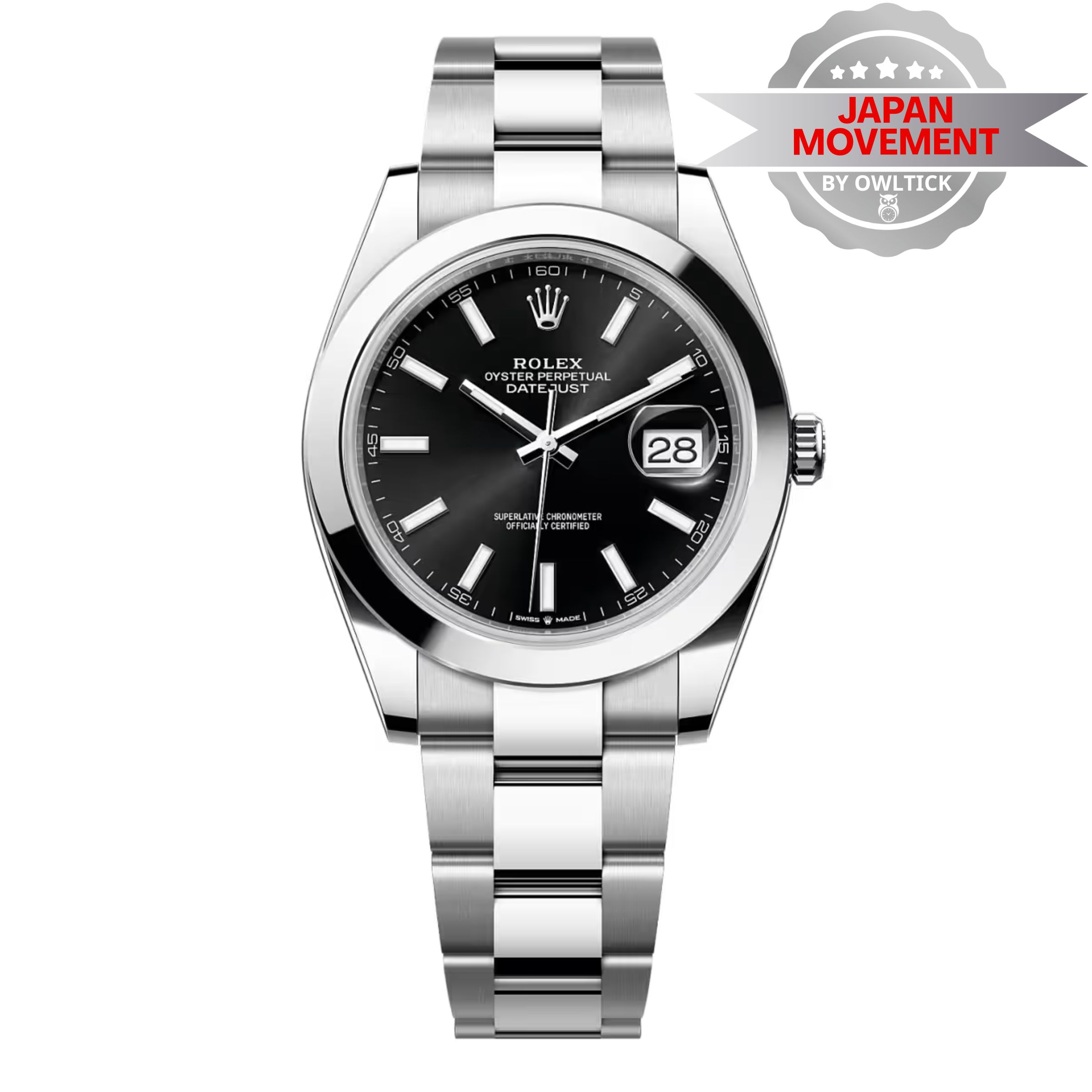 [Superclone] Rolex Datejust 41mm Bright Black Dial Oyster 126300