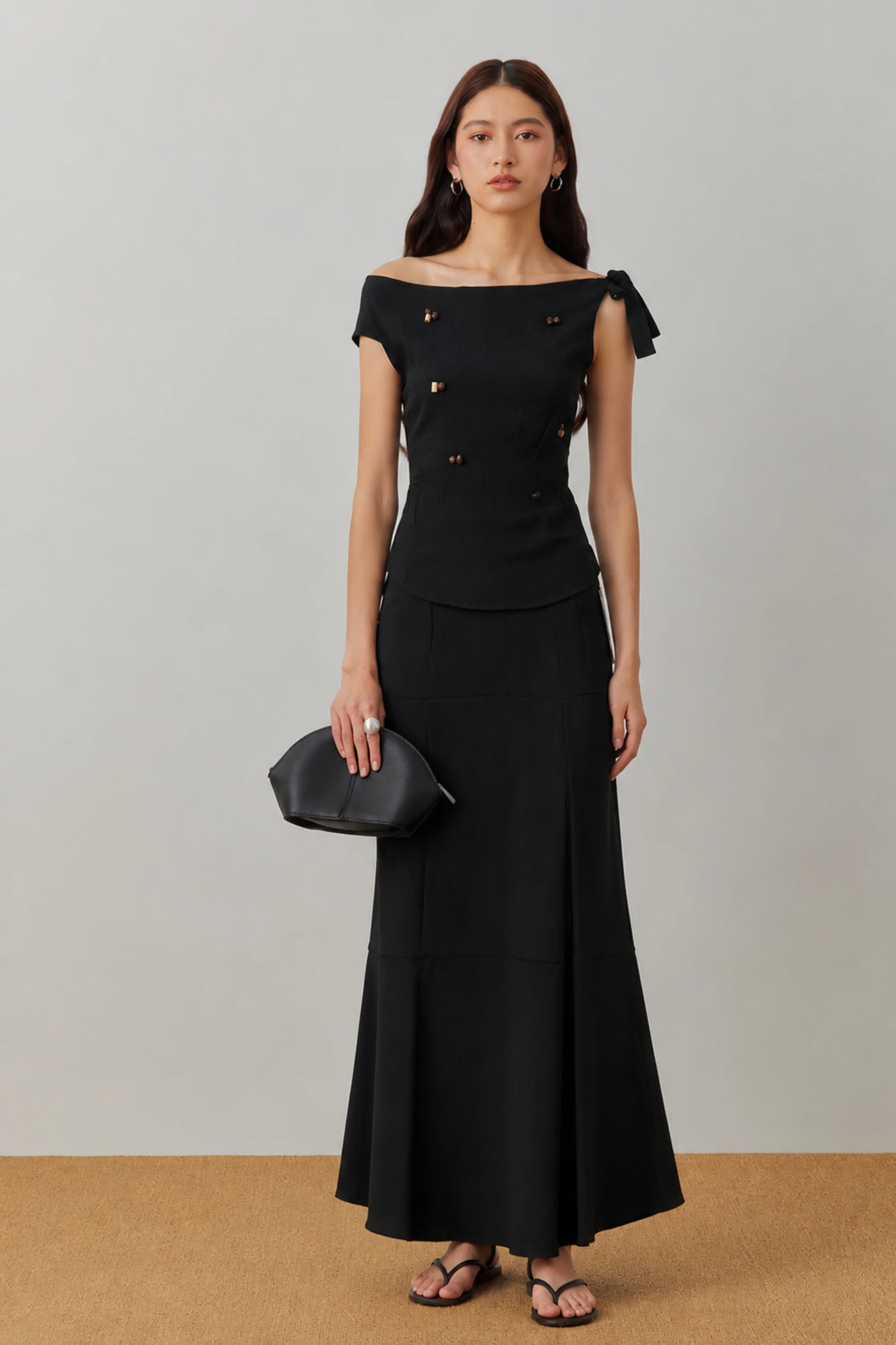 Noir Boat Neck Linen Co-ord