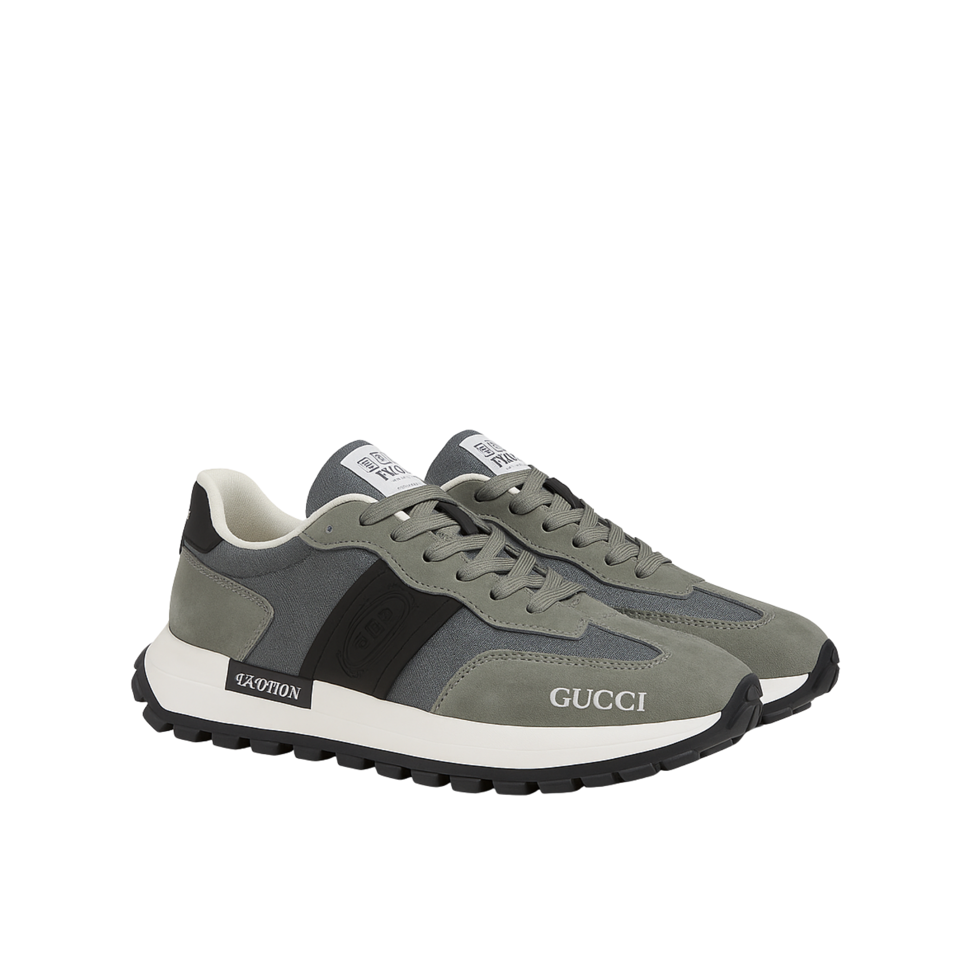 Gucci Men’S Sneaker Low Top Grey And Green