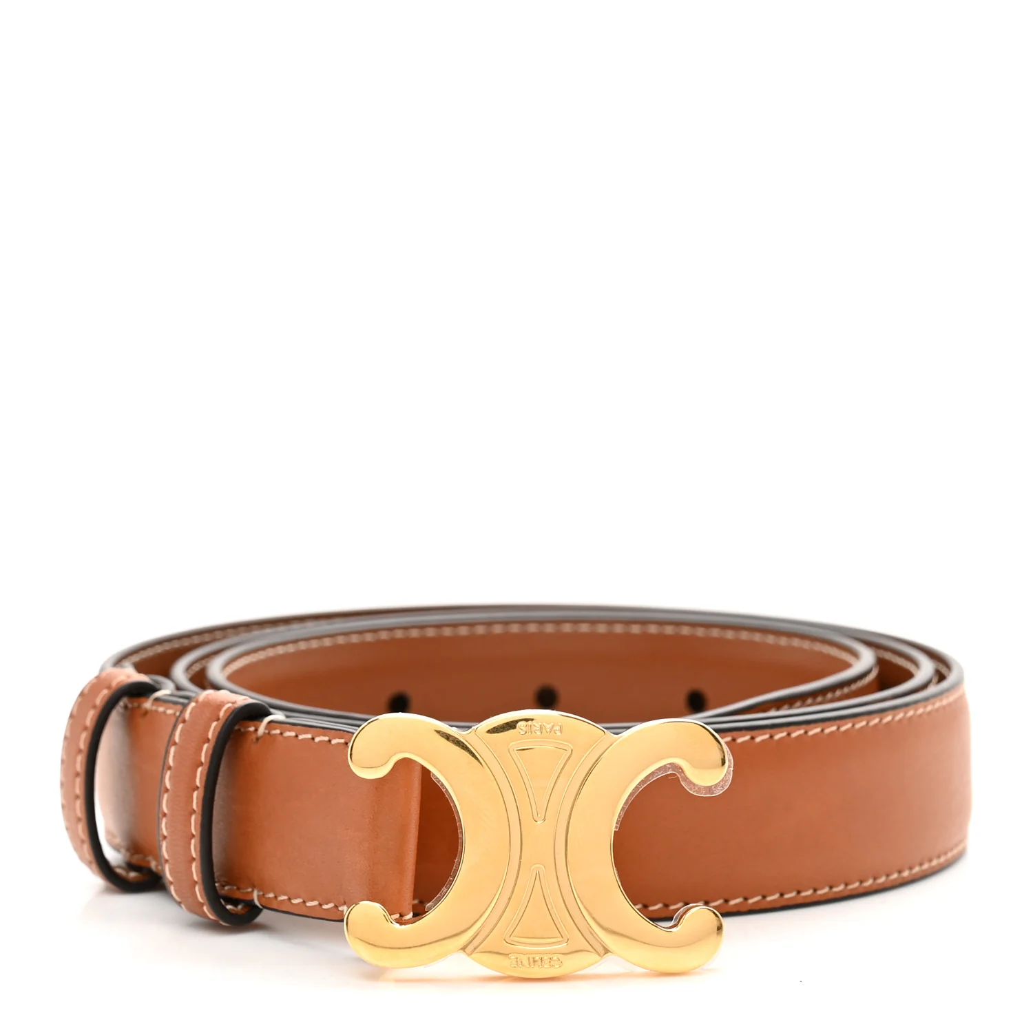 Natural Calfskin Medium 25mm Triomphe Belt 90 36 Tan
