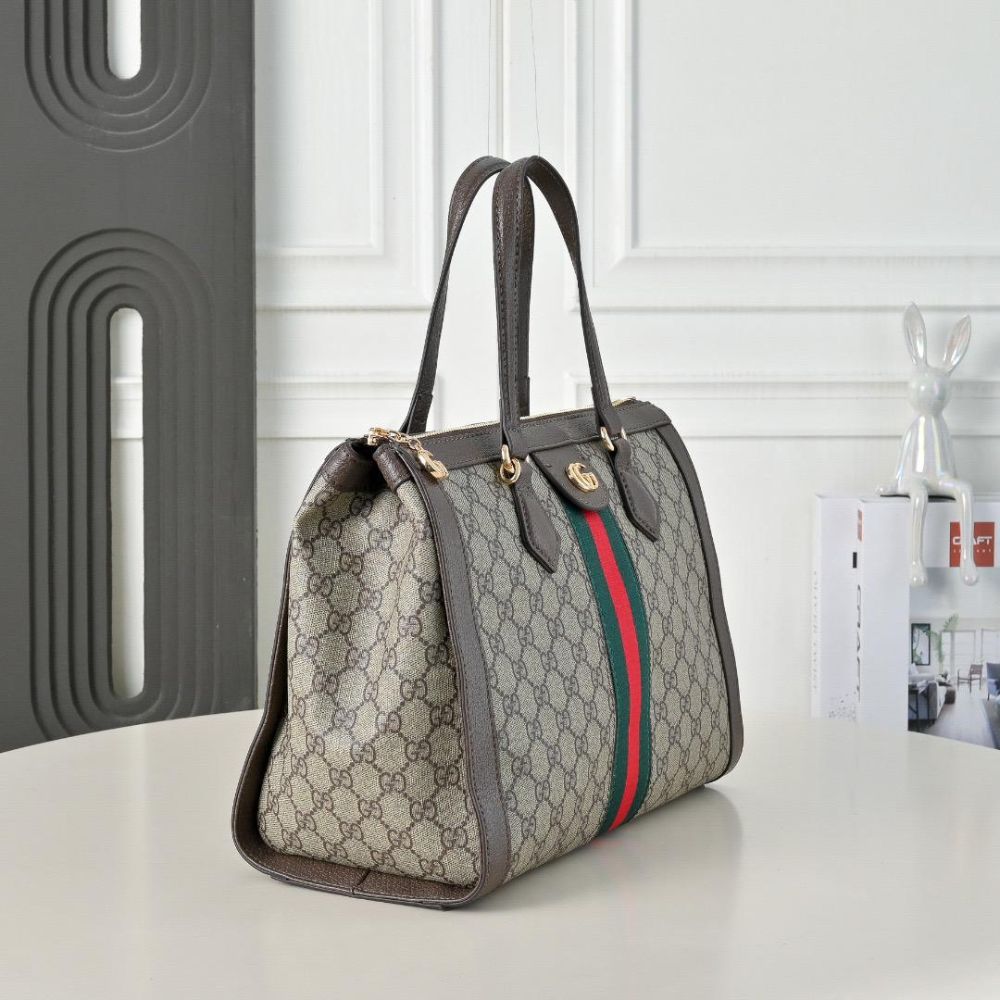 Gucci Ophidia Medium Tote Bag Beige Ebony 33Cm 524537 K05NB 8745