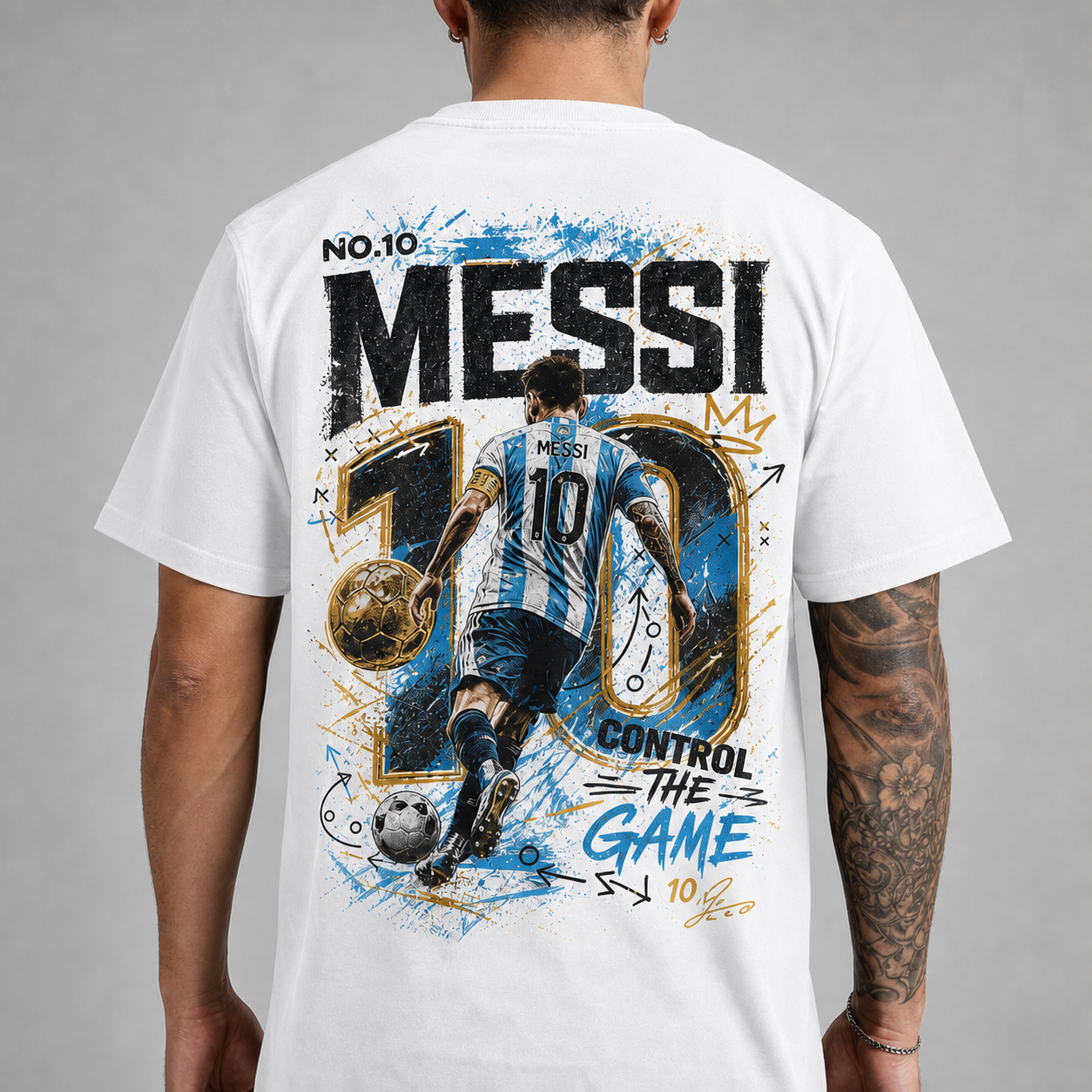 Messi World Cup Printed T-Shirt Unisex Loose Fit T-Shirt 100% Cotton Soft Comfortable Summer Casual Printed Top