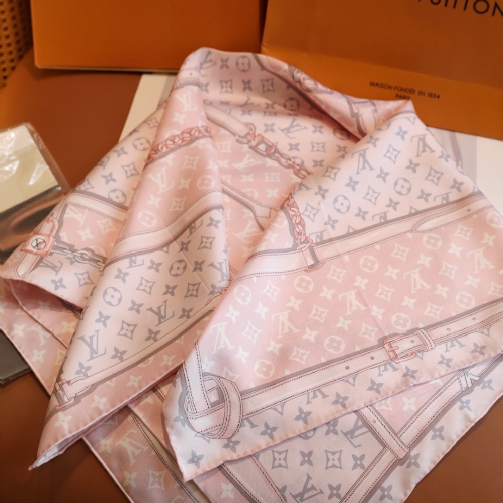 Louis Vuitton Lv Monogram Confidential Square Scarf Pink 90cm