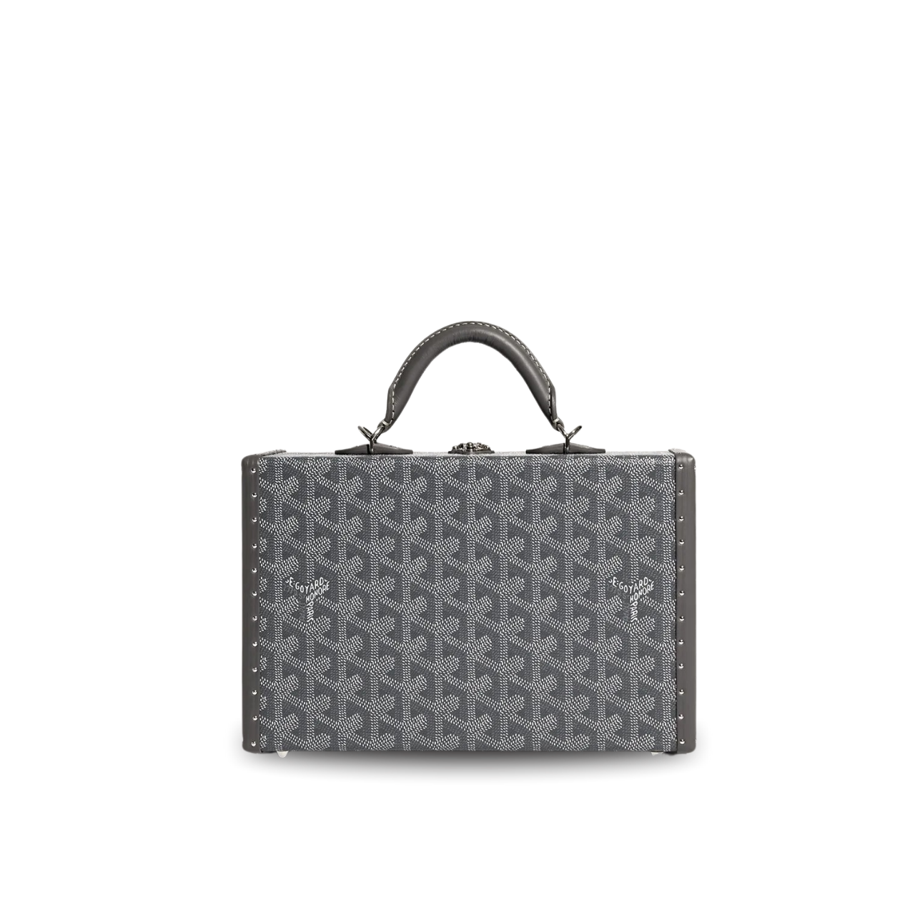 Goyard Grand Hôtel Trunk Bag 24.5cm Grey Black Goyardine Canvas And Calfskin