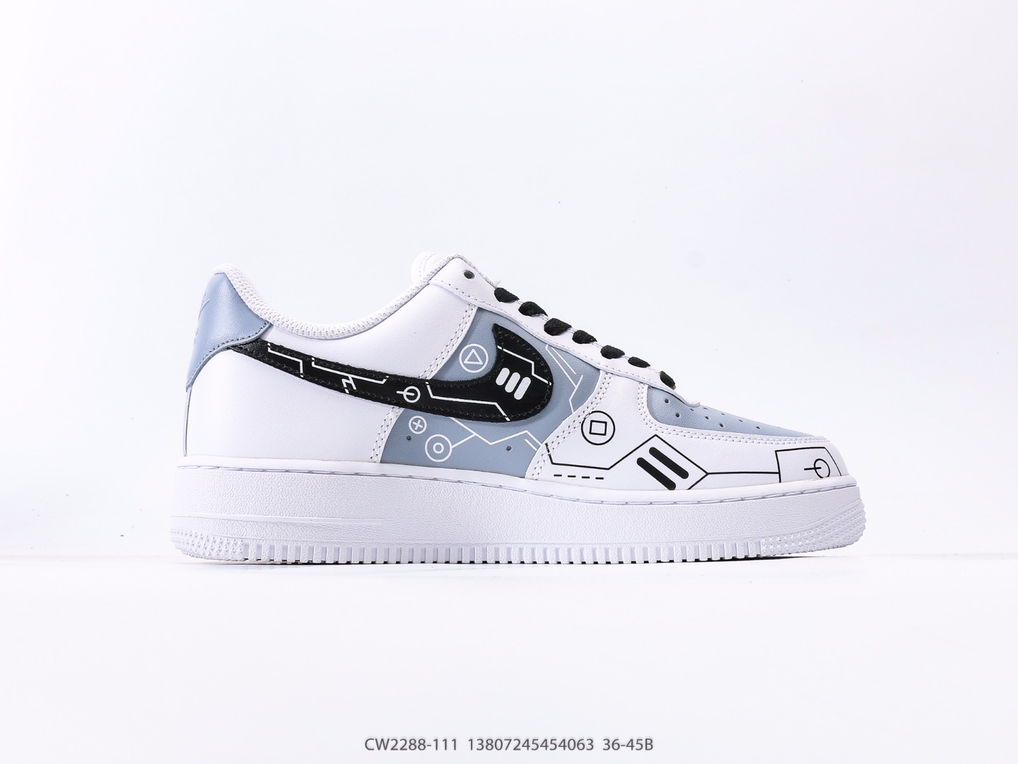 Nike Air Force 1 Low Game Controller Blue White Custom