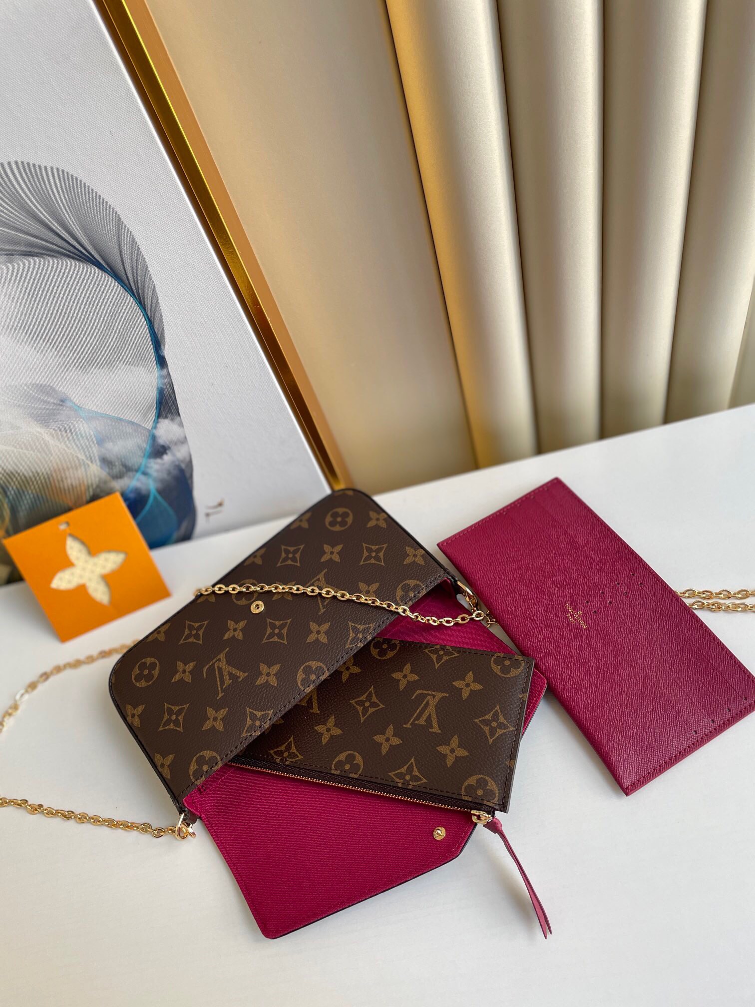 Louis Vuitton Félicie Pochette Lv Monogram Chain Bag Monogram 61276 21cm/8.3in