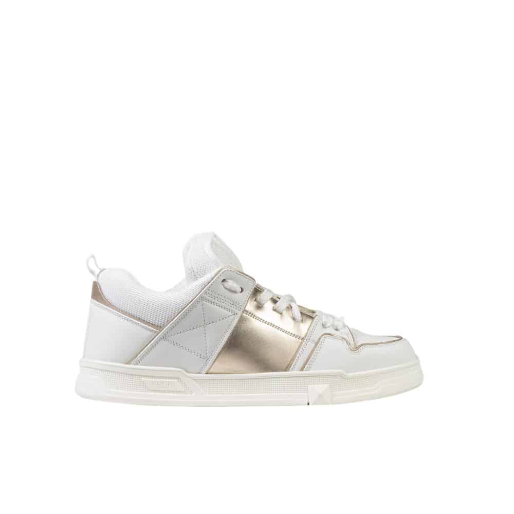 Valentino Garavani Open Skate Sneakers White And Gold