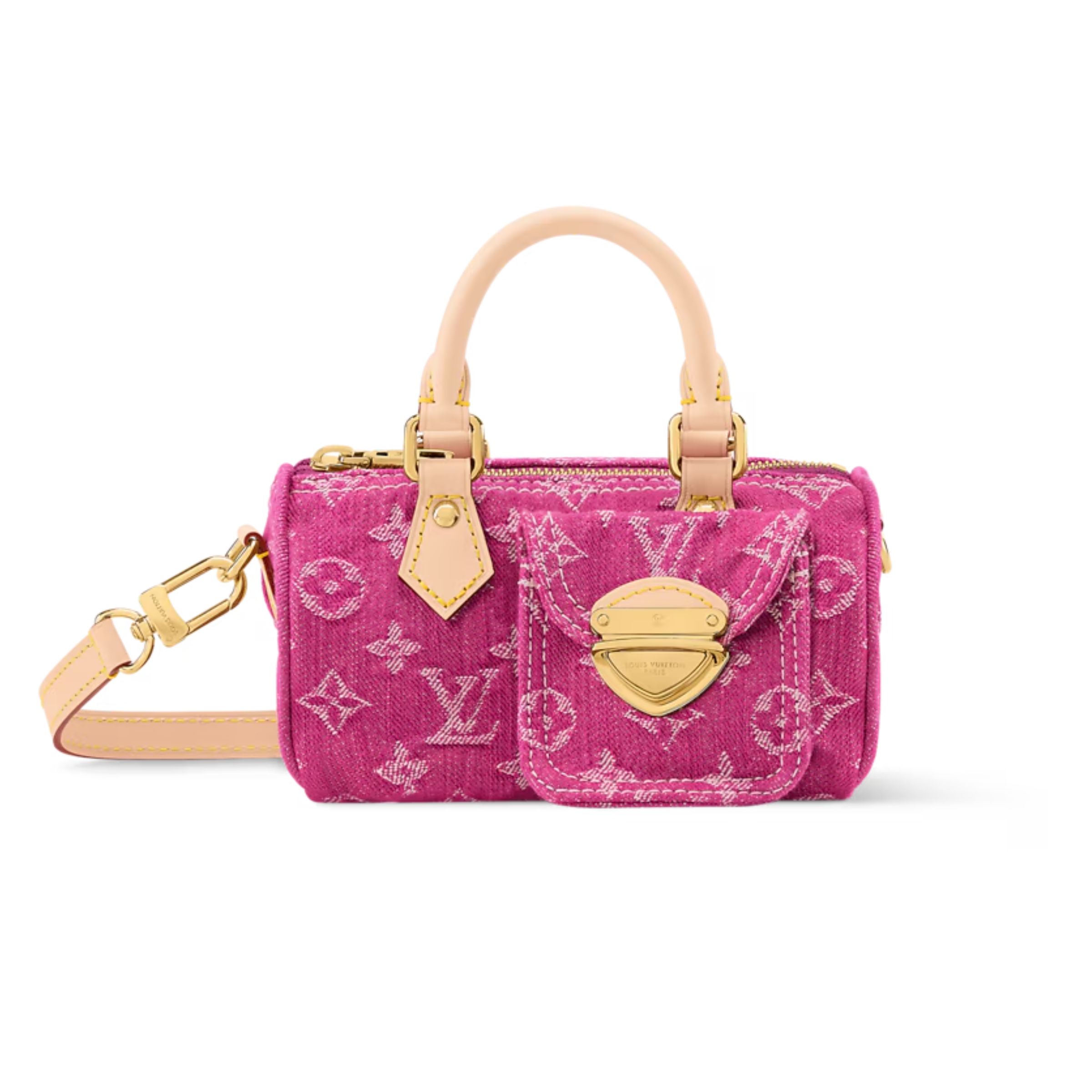 Louis Vuitton Nano Speedy Bag Fuchsia Denim 16cm M27603