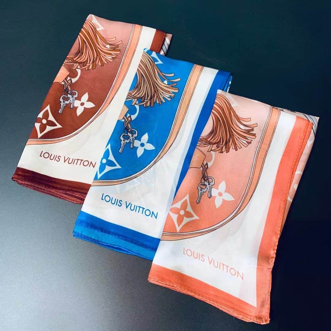 Louis Vuitton Straps Square Scarf Orange