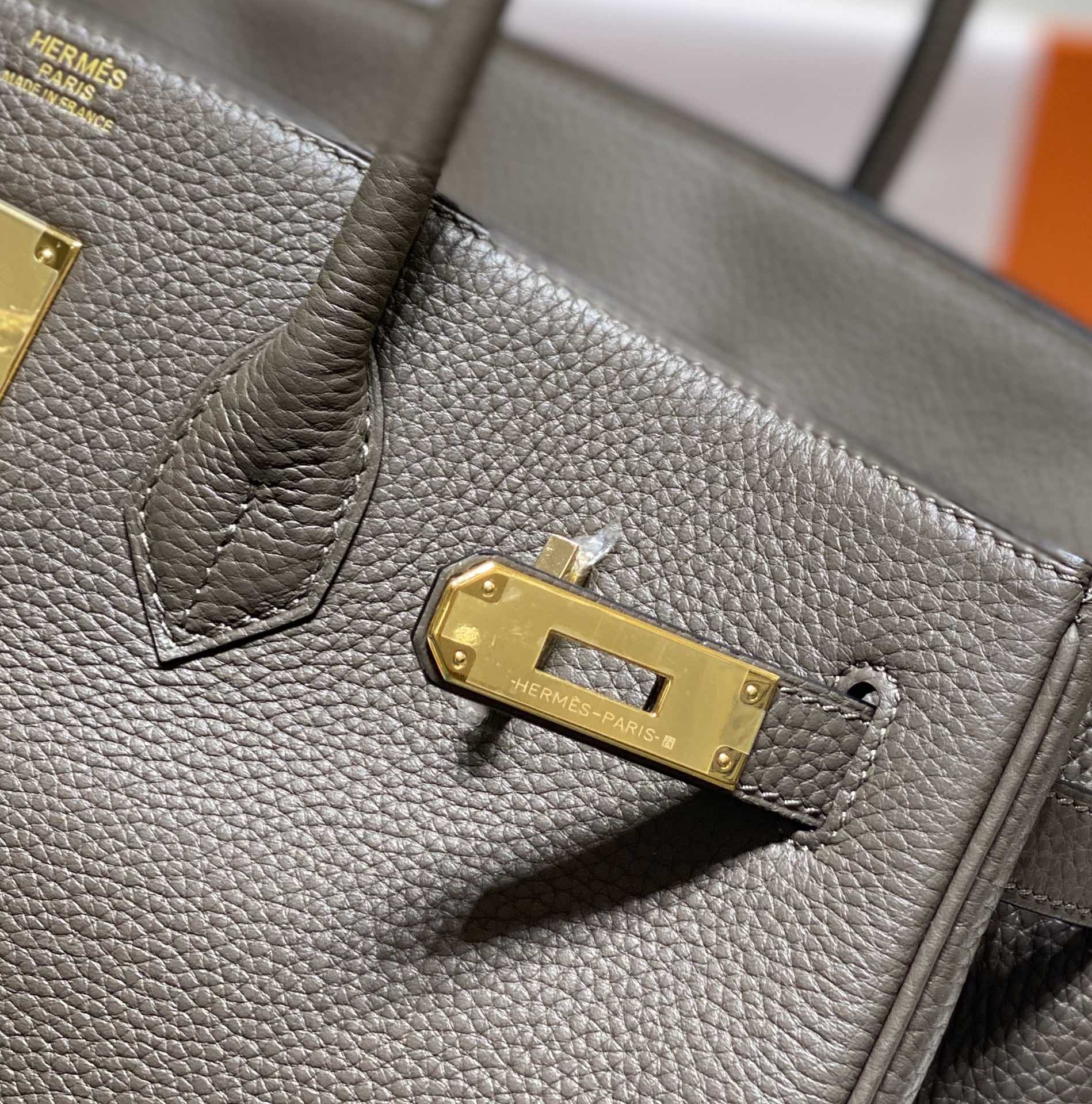 Hermes Birkin 35Cm Dark Grey Togo Leather Gold Hardware