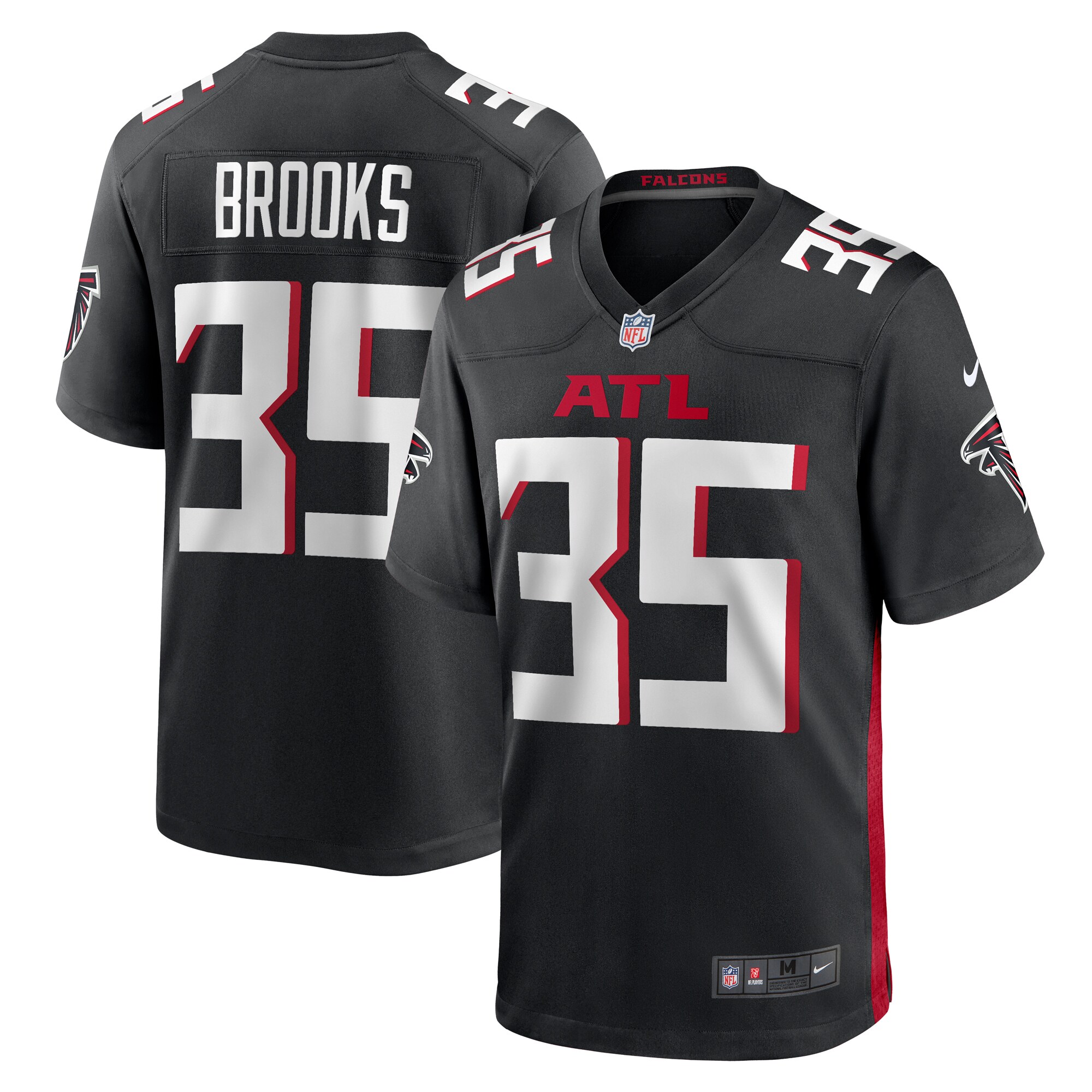 Natrone Brooks Atlanta Falcons Nike Team Game Jersey -  Black