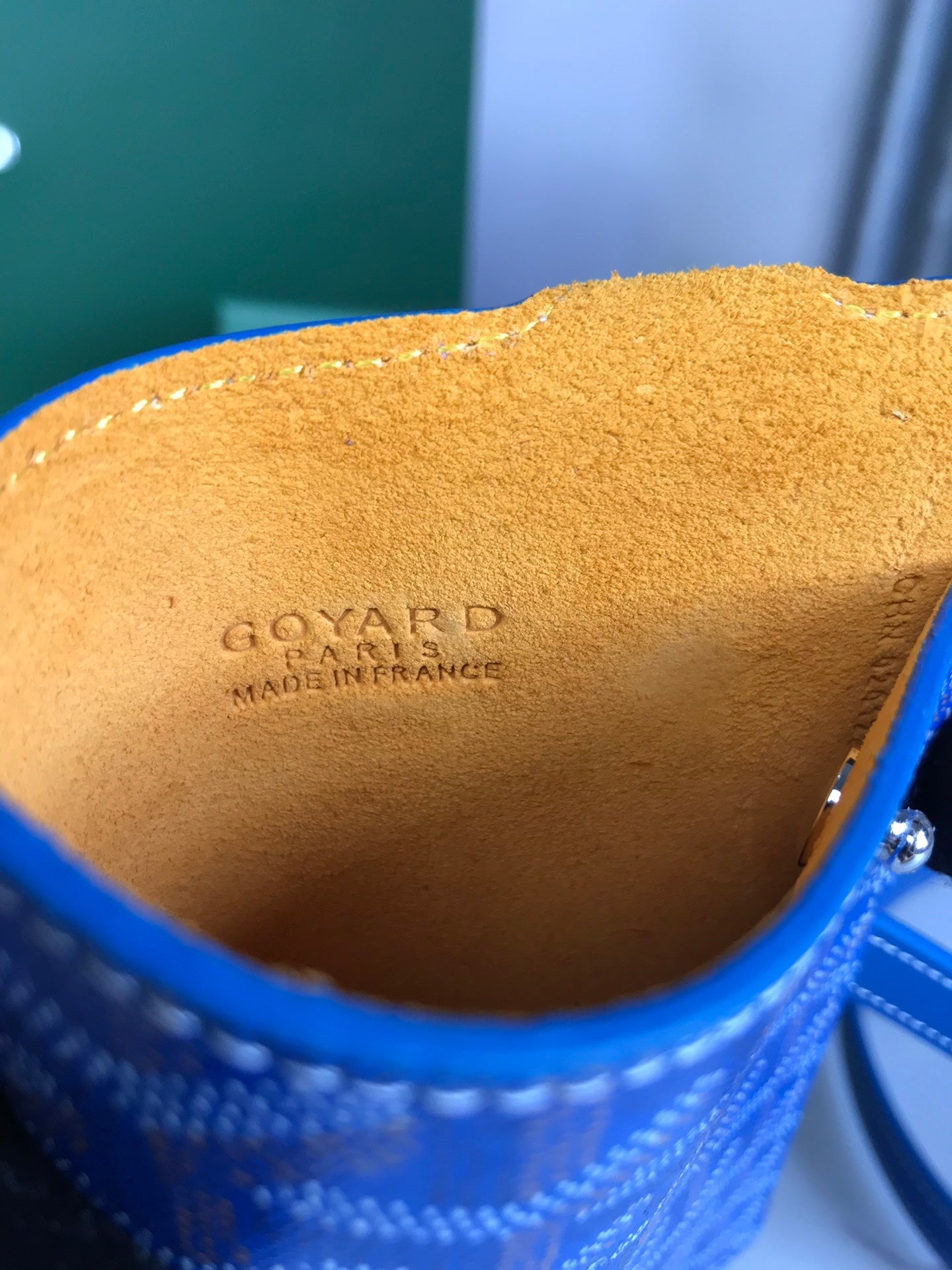 Goyard Montmartre Gm Case 18 Cm Sapphire Blue Goyardine Canvas