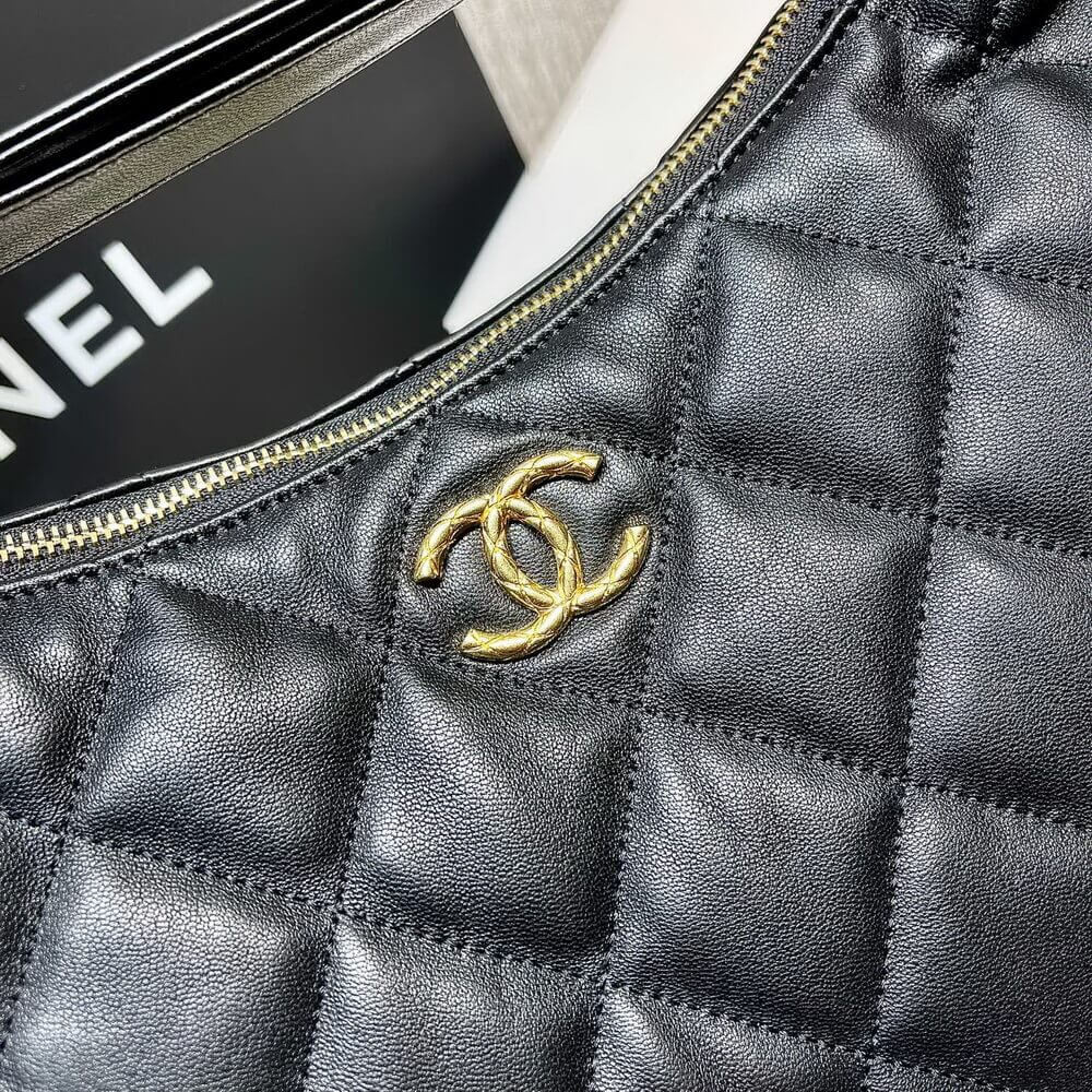 Chanel Hobo Bag in Black Lambskin