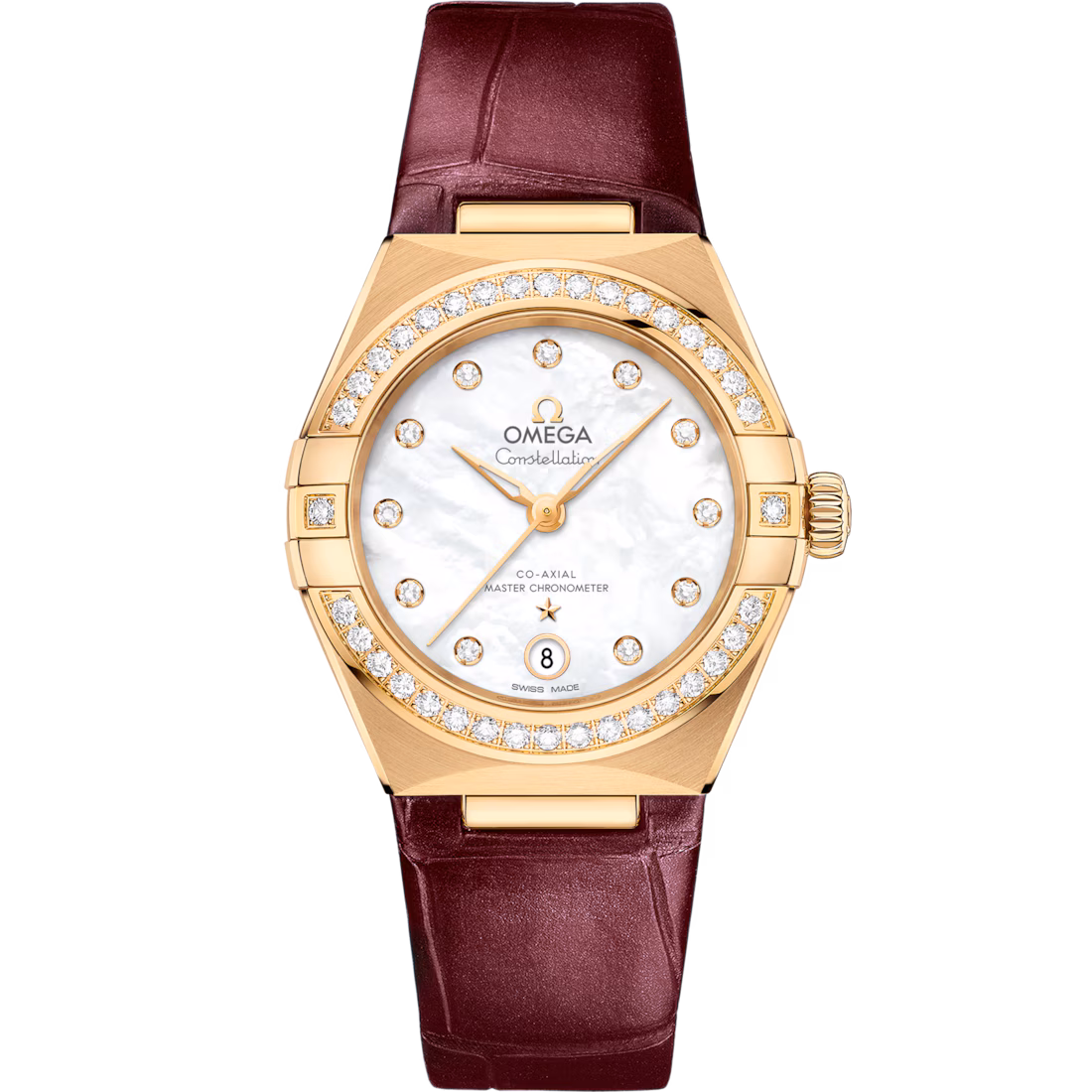 Omega Constellation Ladies' Selection 29mm yellow gold on leather strap 131.58.29.20.55.001